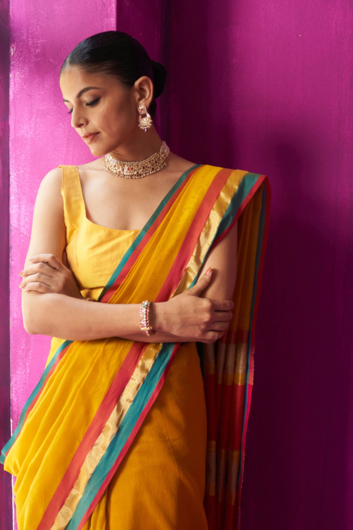 Chitra Yellow Saree