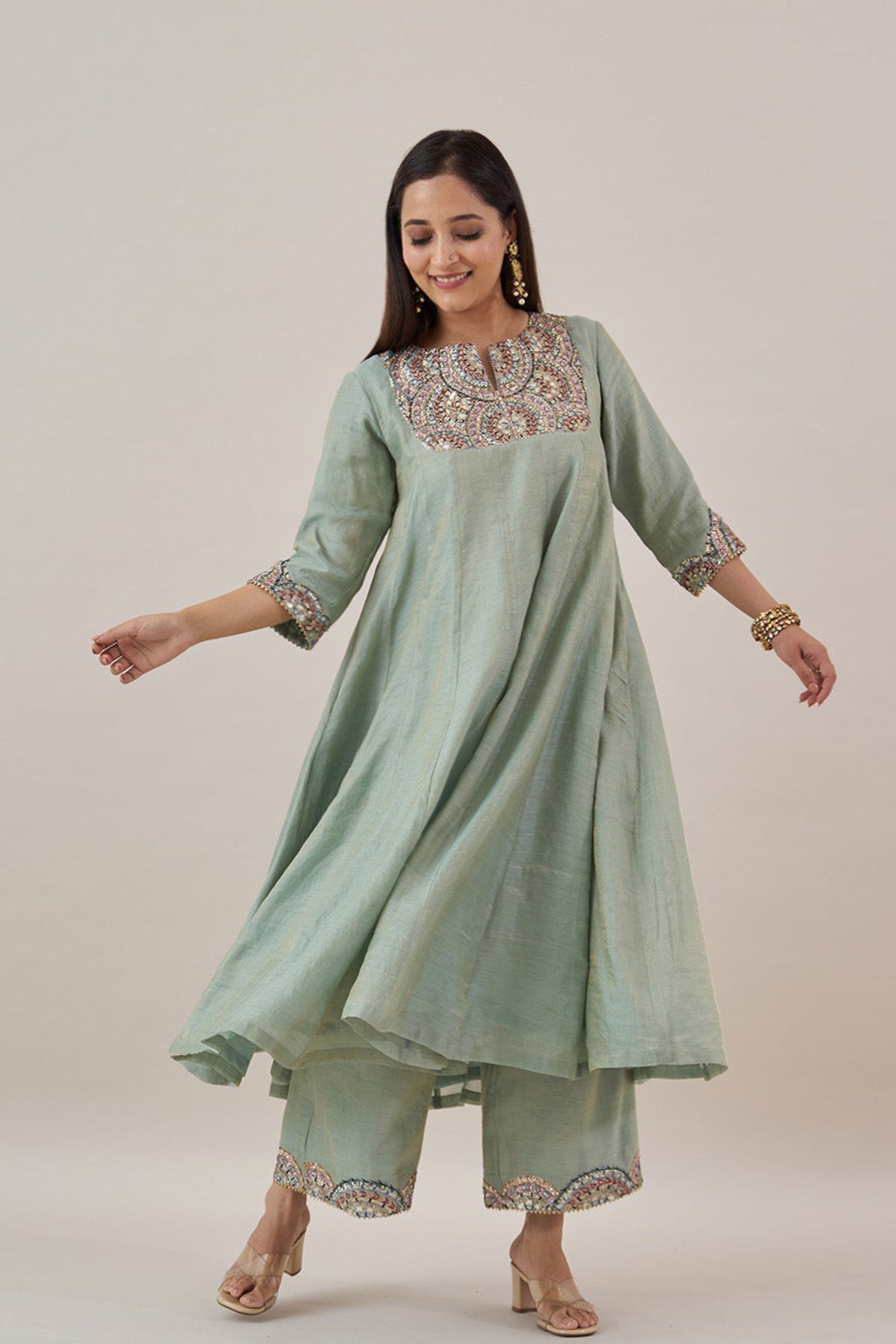 Mint Green Esemble Kurta Set