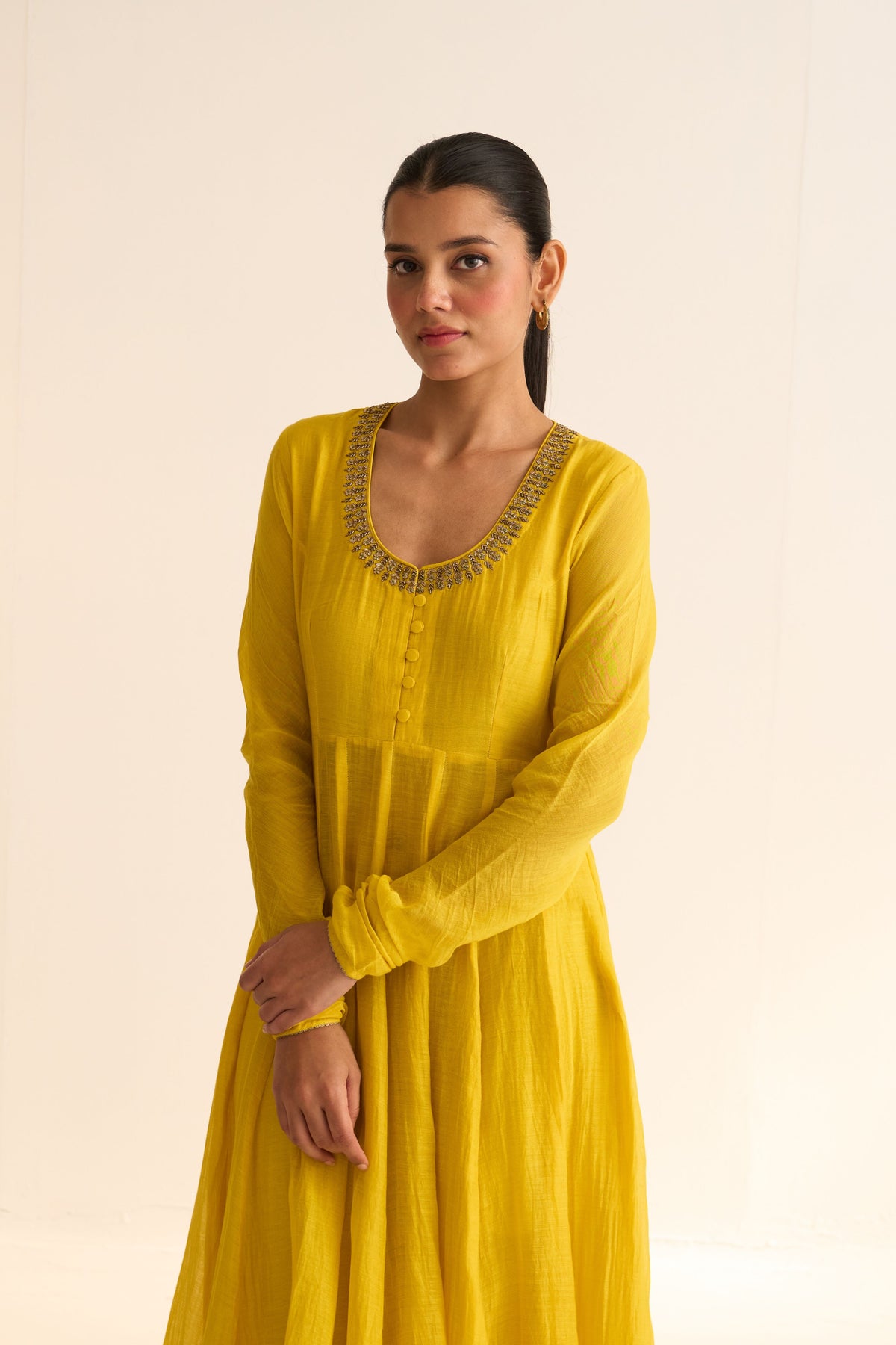 Vara Yellow Ghoomar Anarkali Set