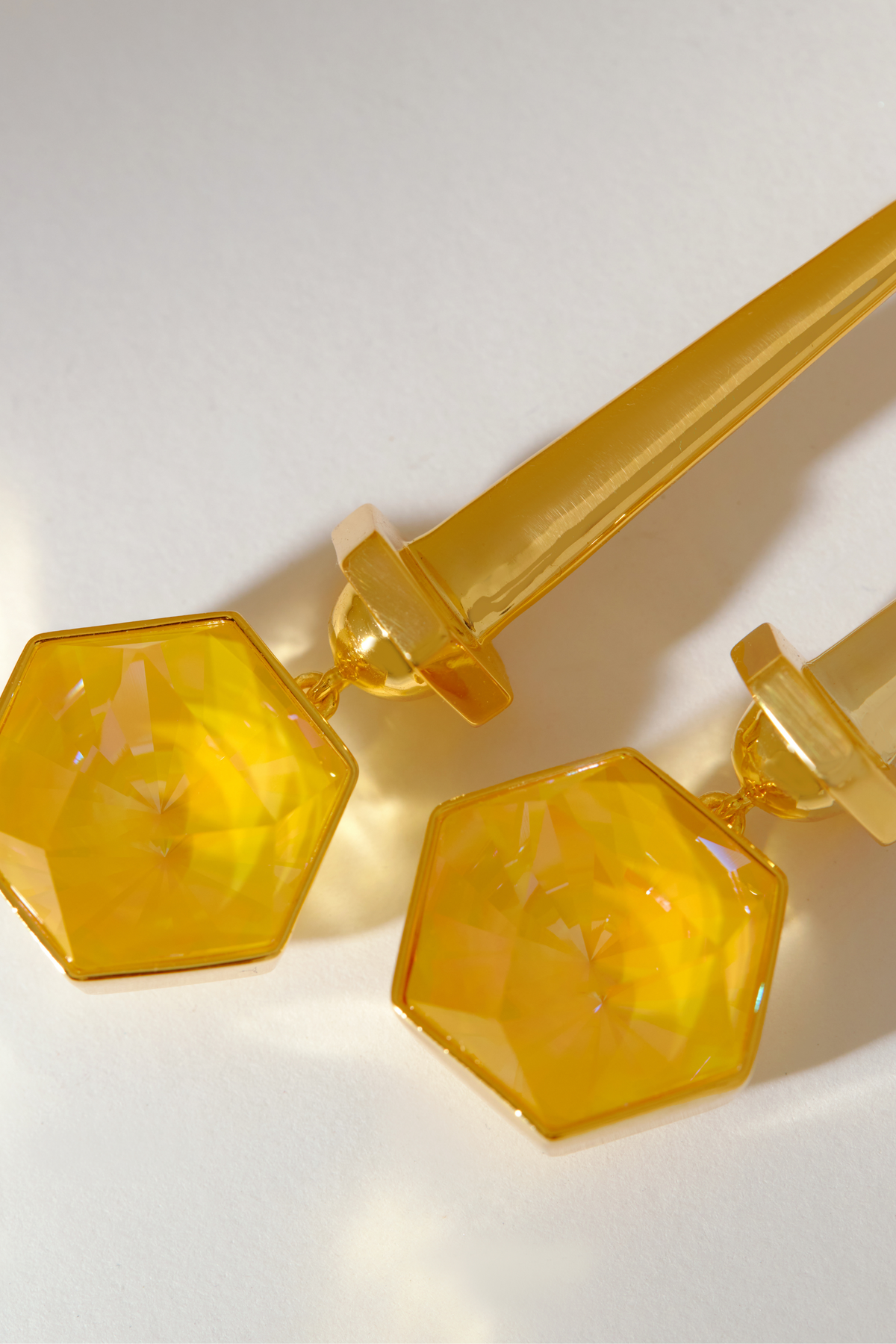 Hexa Crystal Earring - Sunrise Yellow