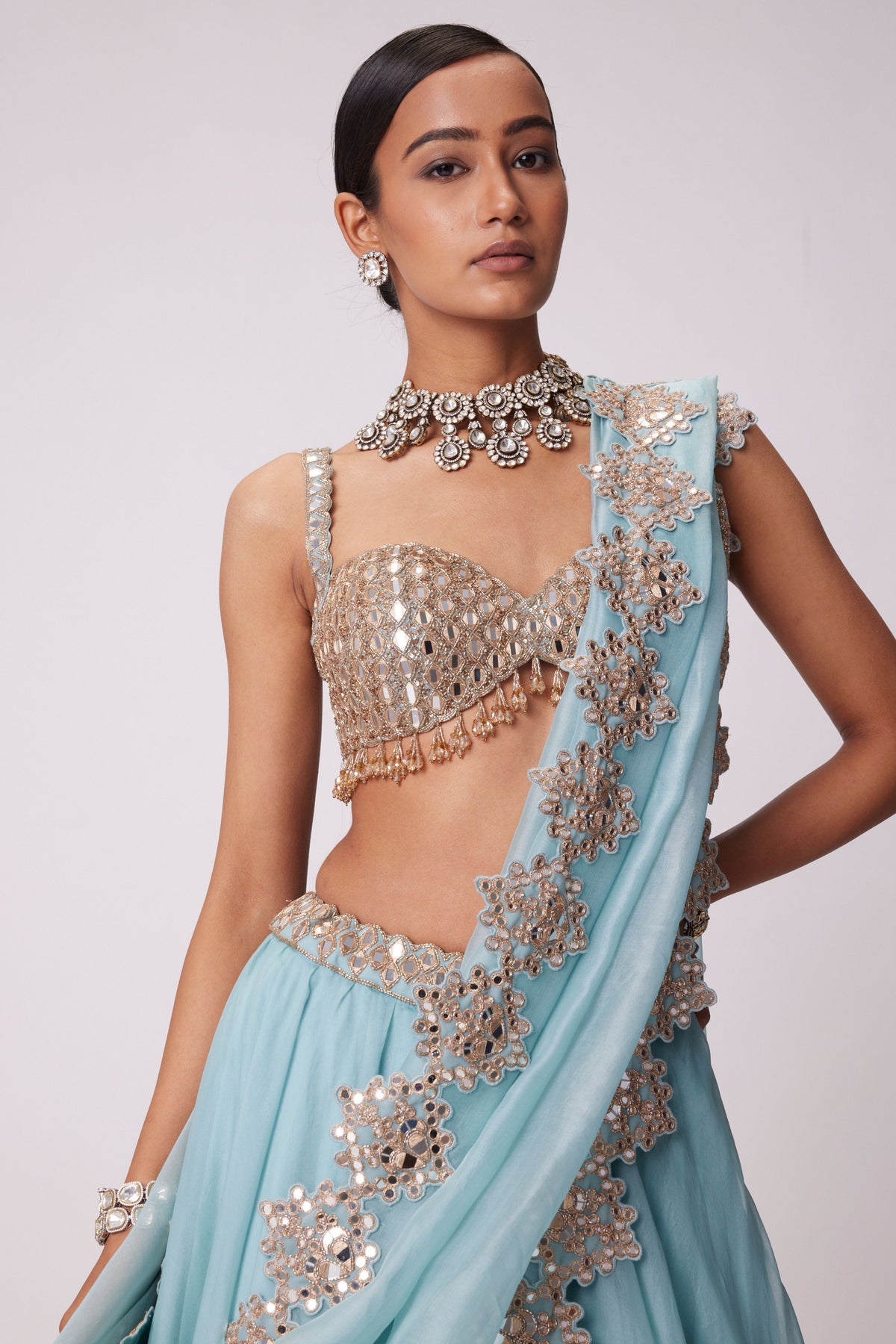 Powder Blue Lehenga Set