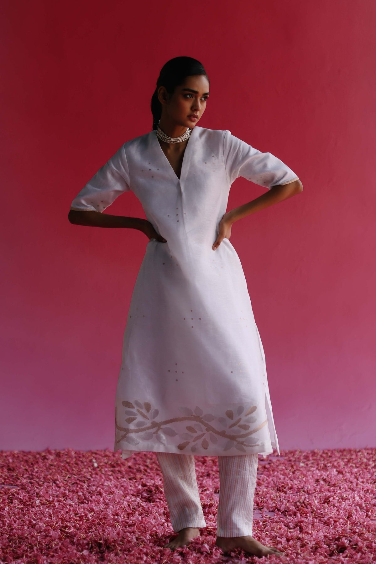 Palash White Kurta