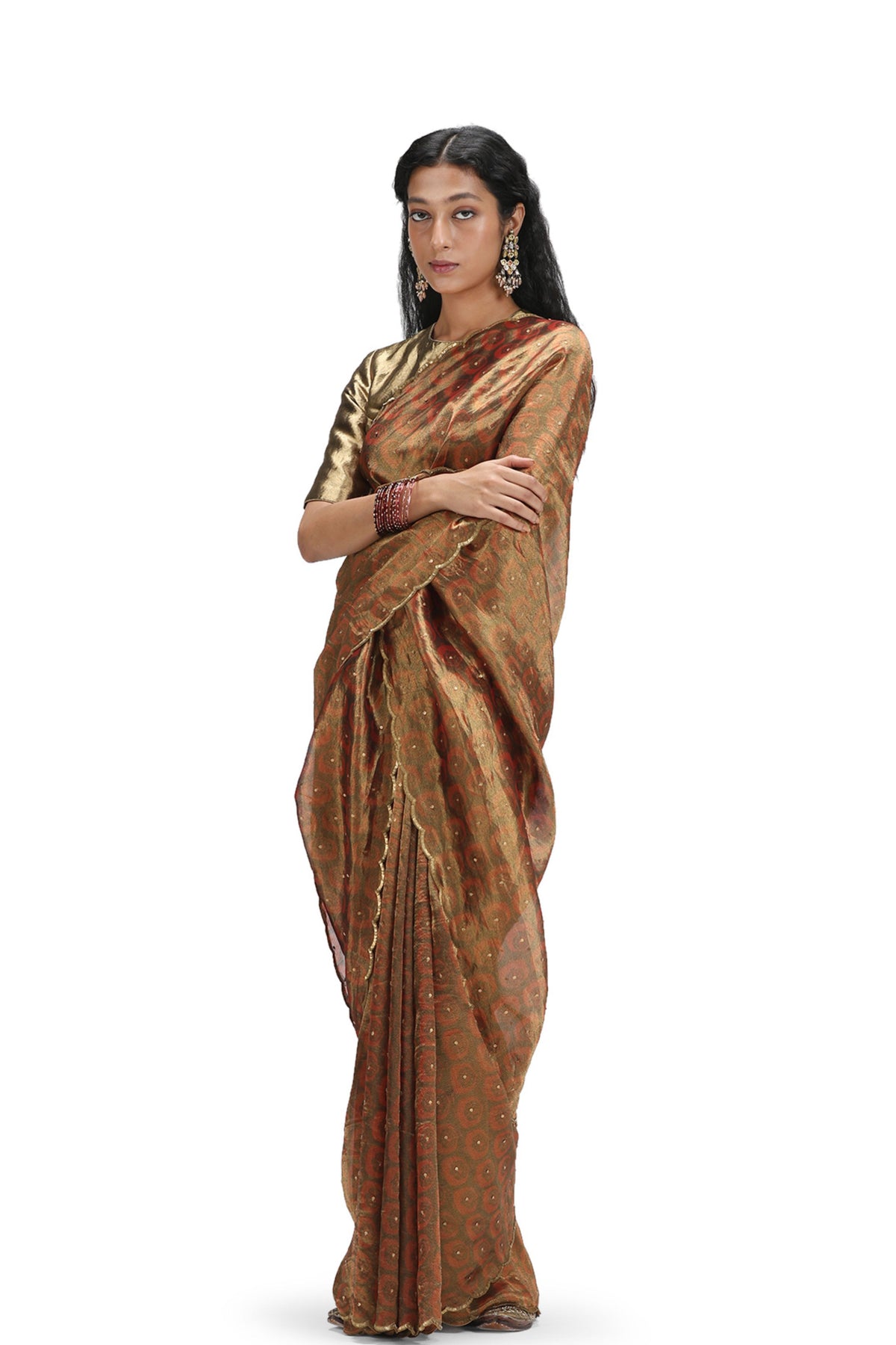 Kanyaka Charcoal Saree Set