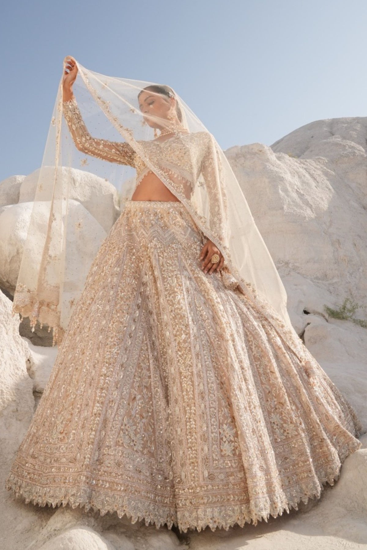 Ivory Gold Embellished Lehenga Set