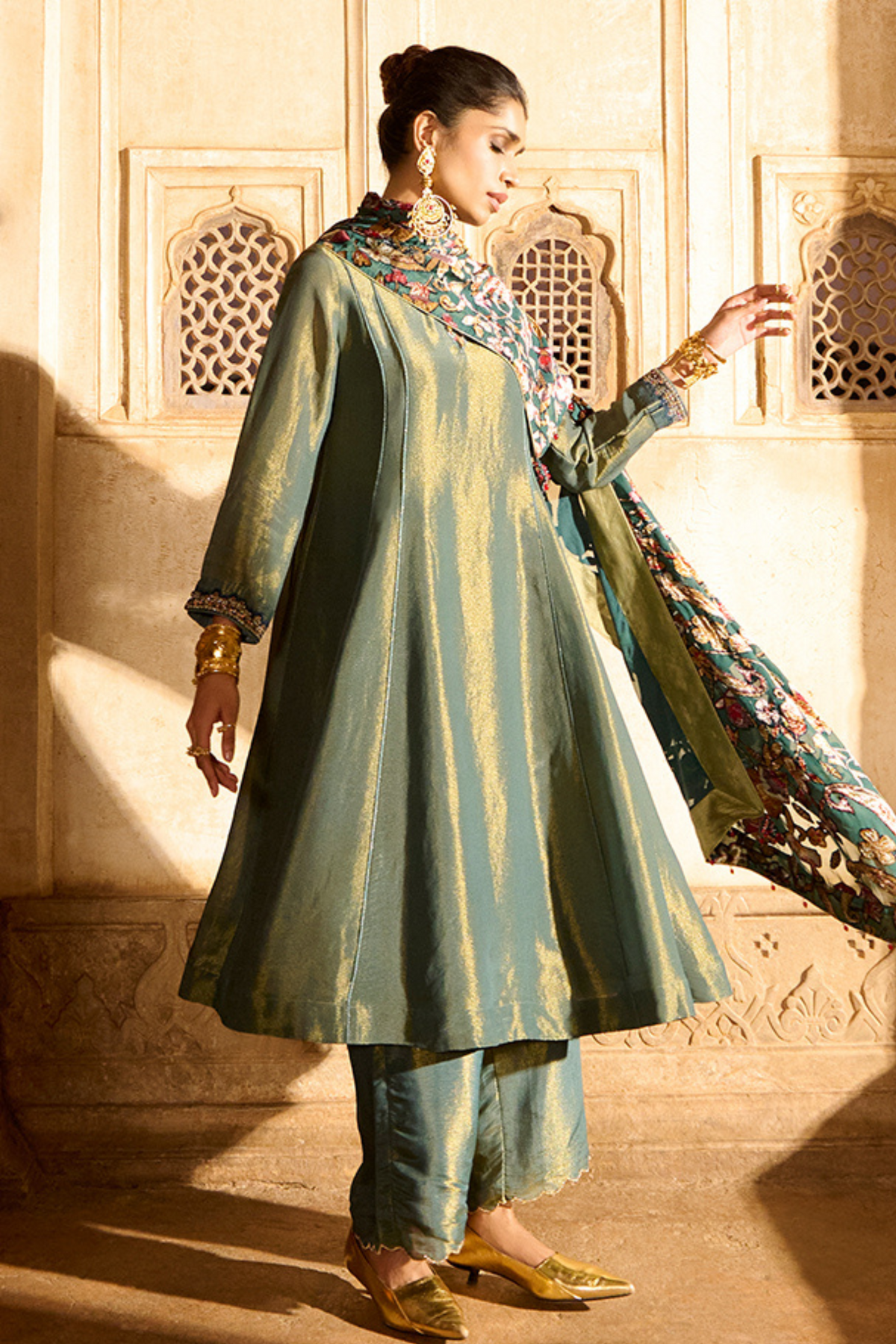 Farima Kurta Set in Teal