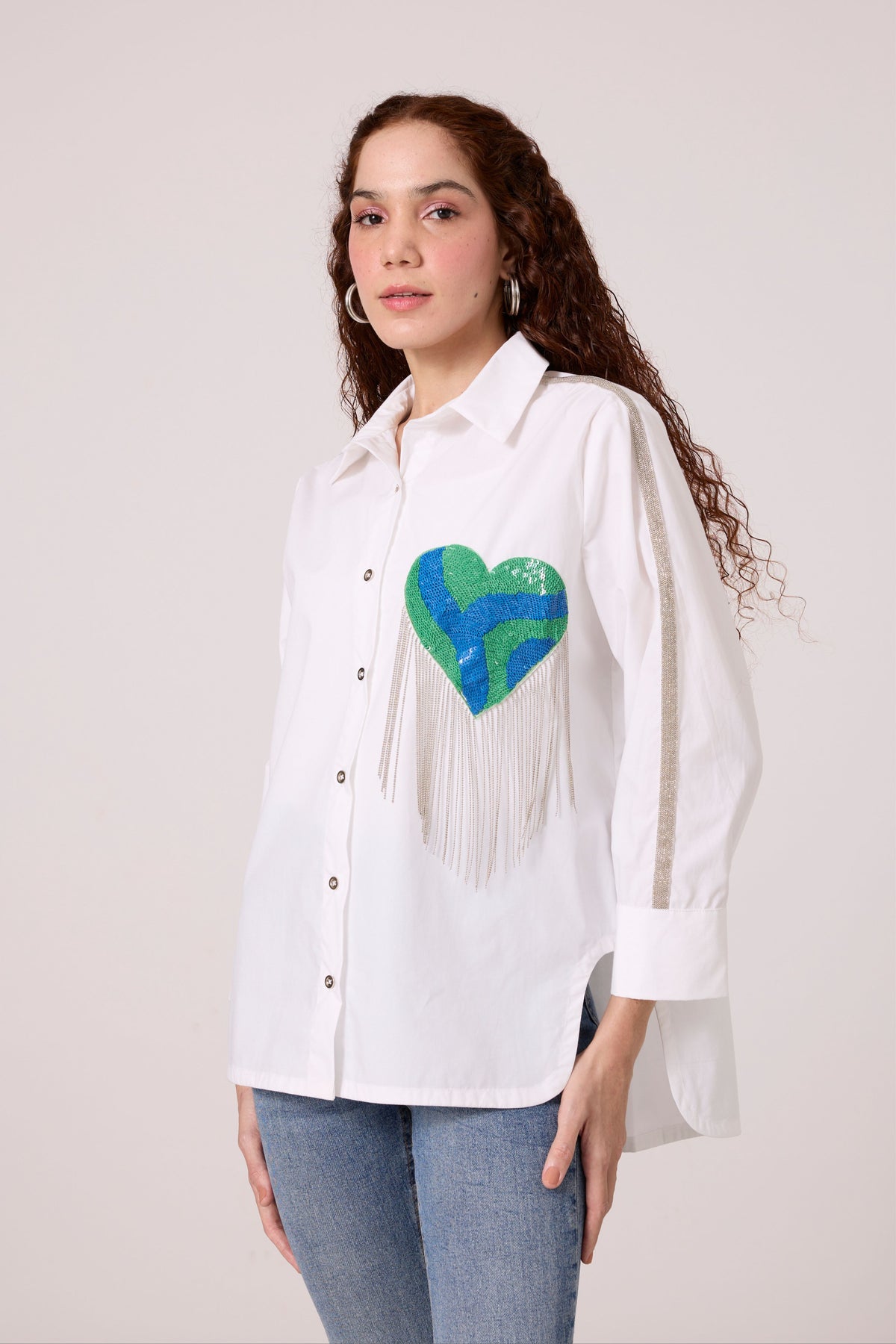 Emille Applique Bright White Shirt