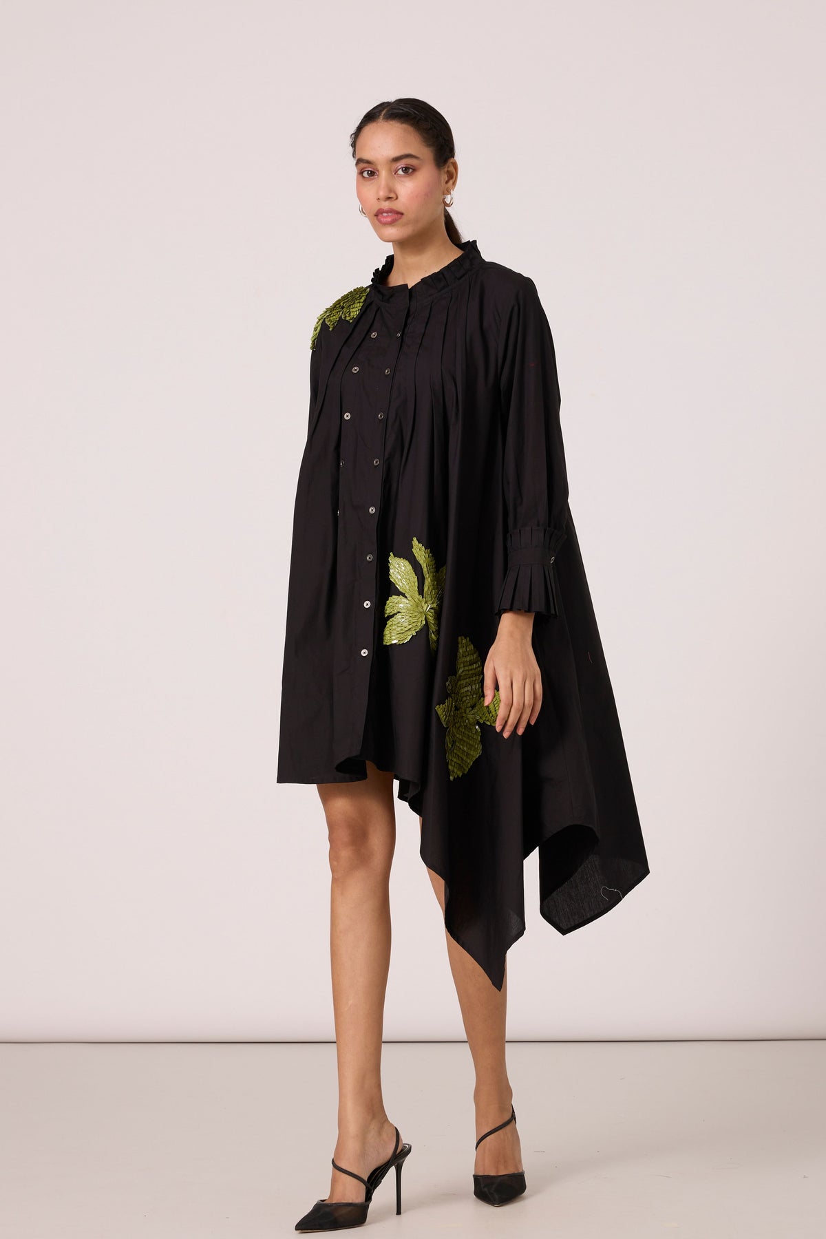 Cove Applique Black Dress