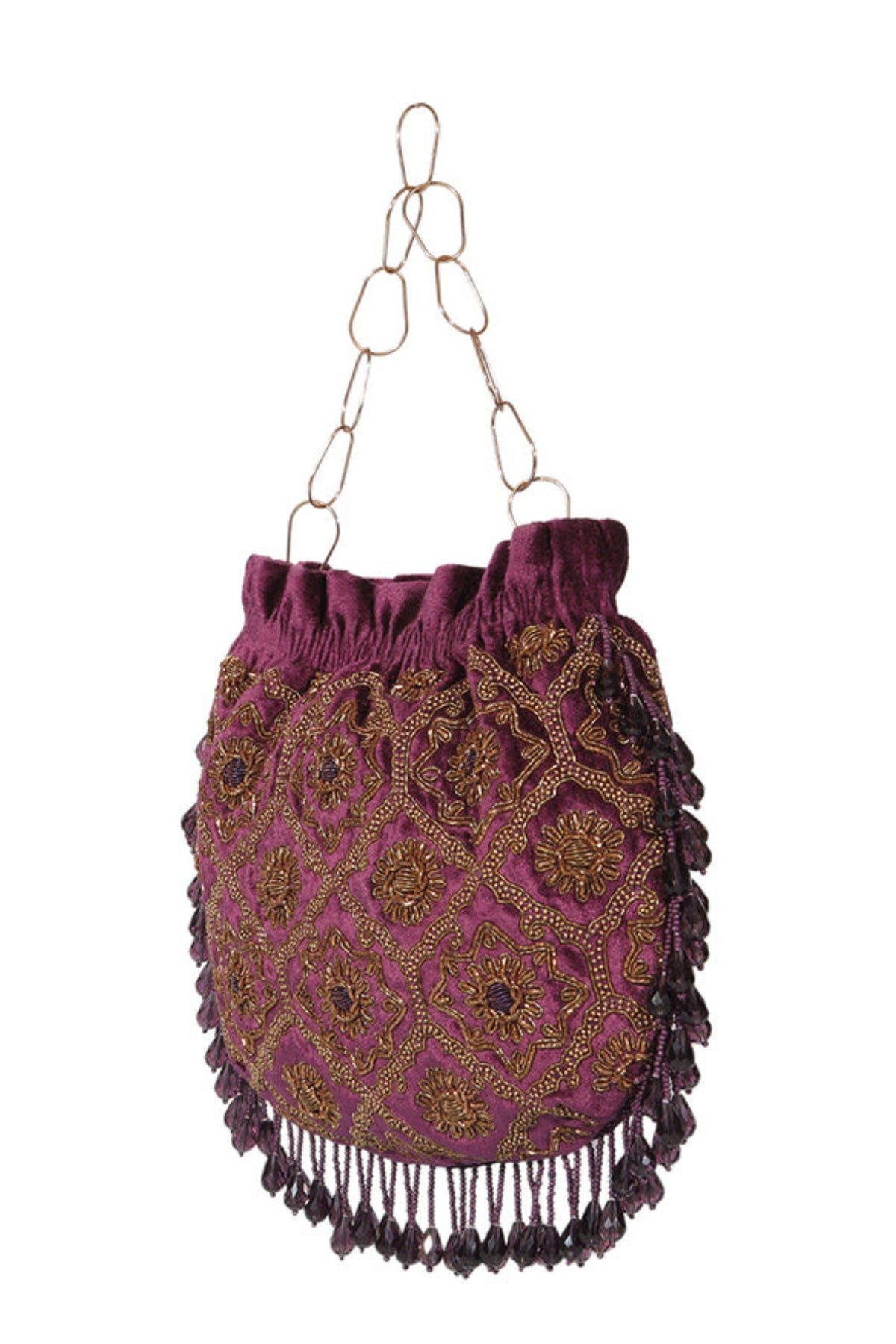 Sadabahar purple potli bag