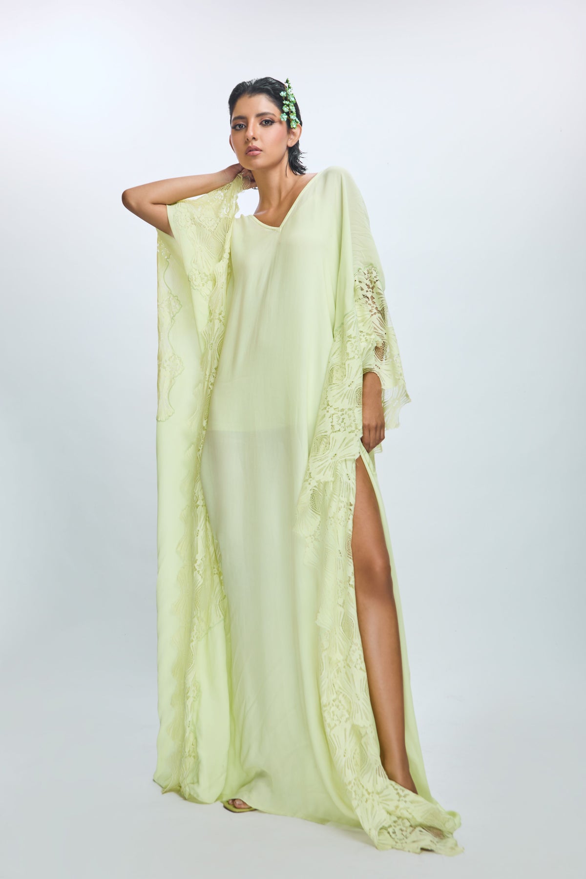 Cool Matcha Georgette Kaftan