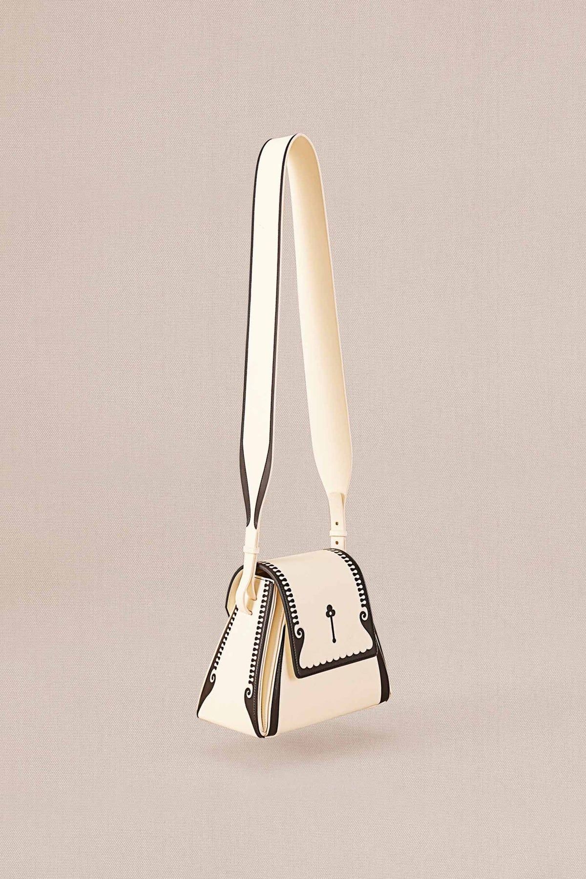 Black and ivory marhum bucket bag