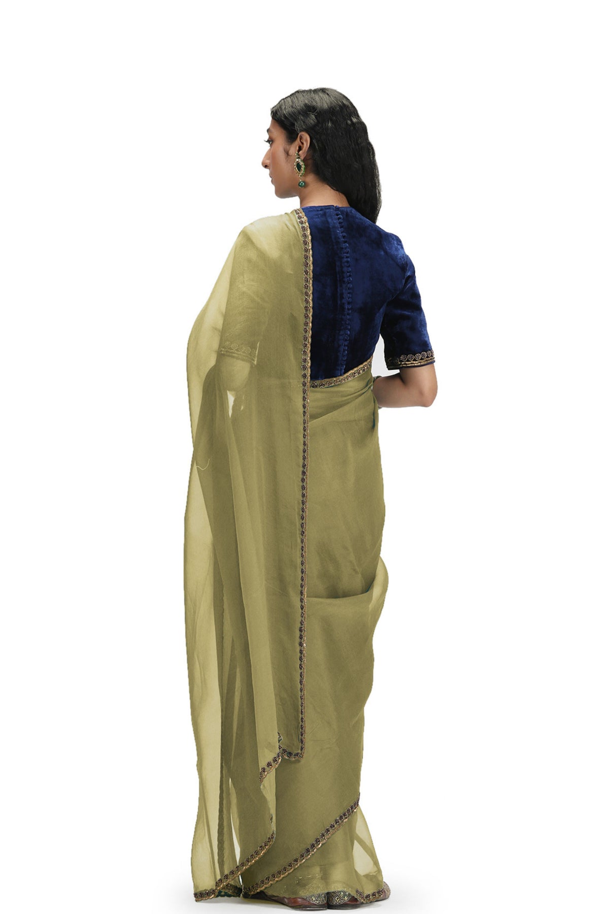 Laksmih Olive Saree Set