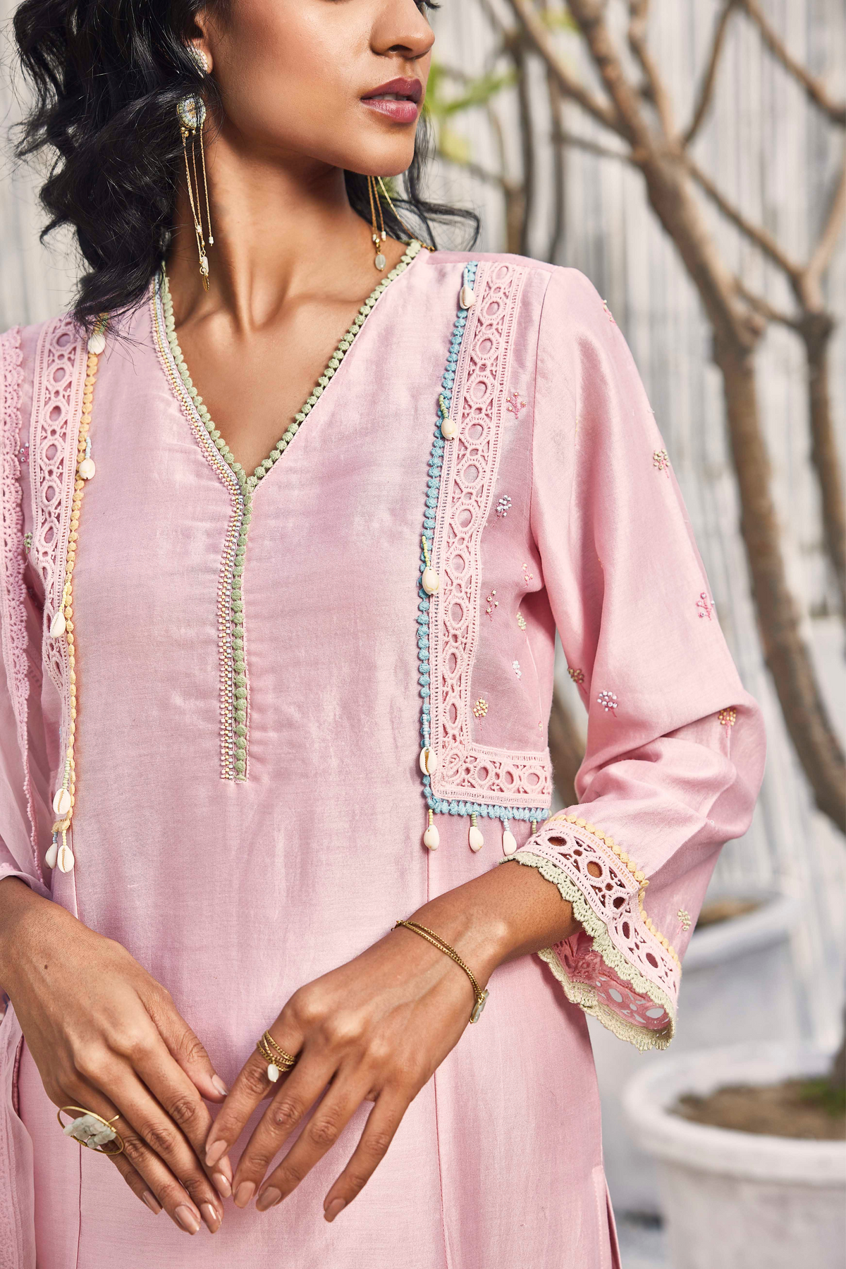 Blush Pink A-line Kurta Set