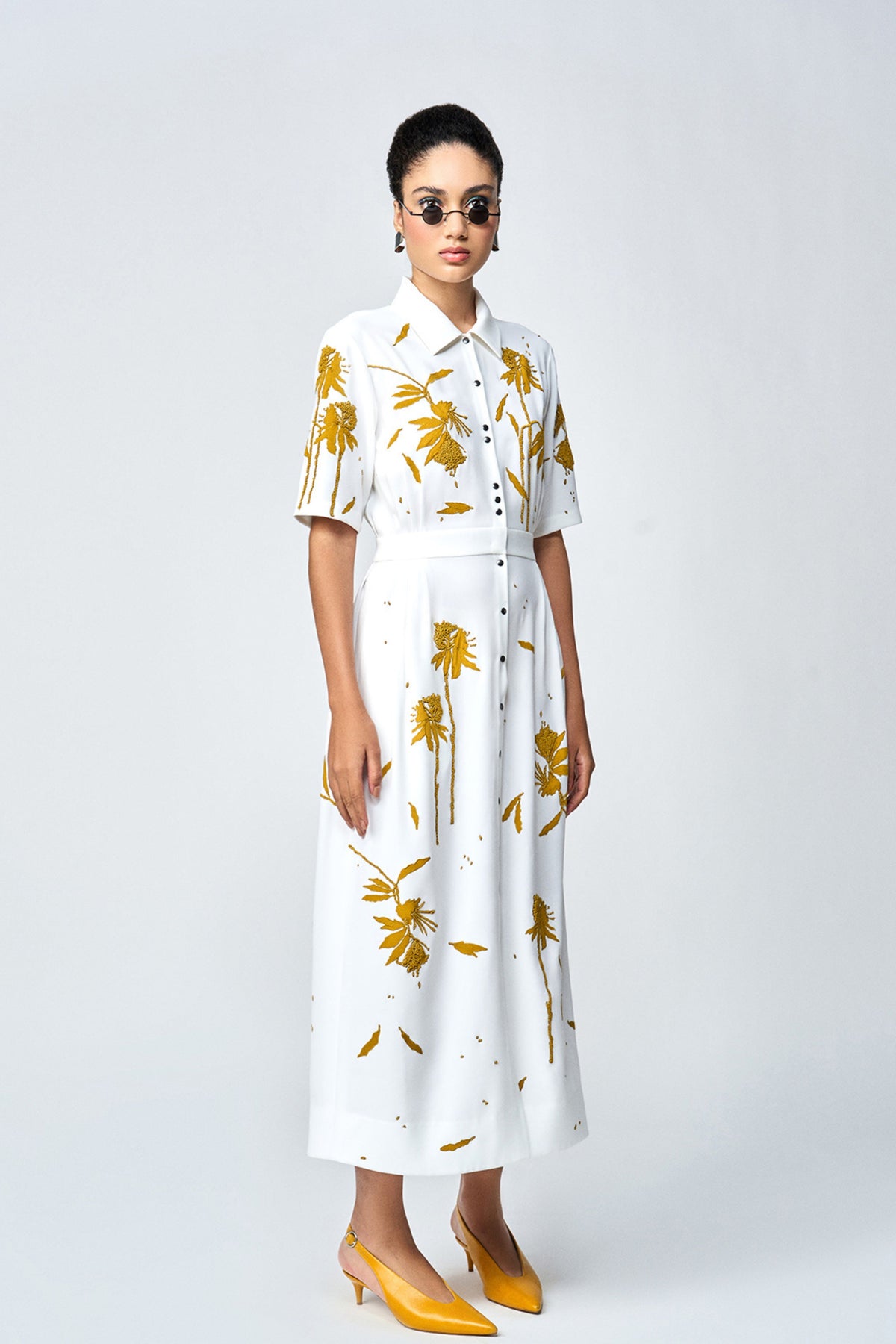 Ivory Embroidery Long Dress