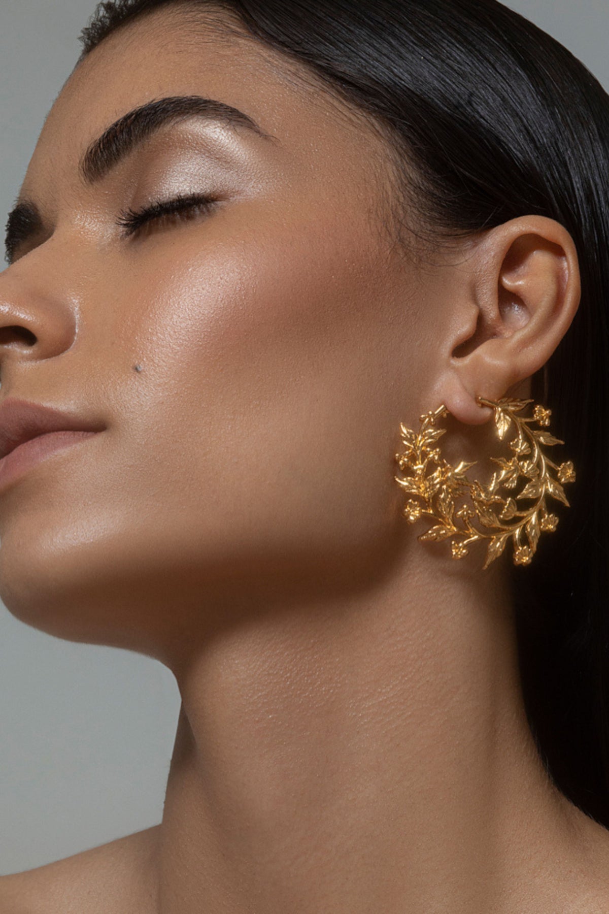 Yellow gold harmony earrings