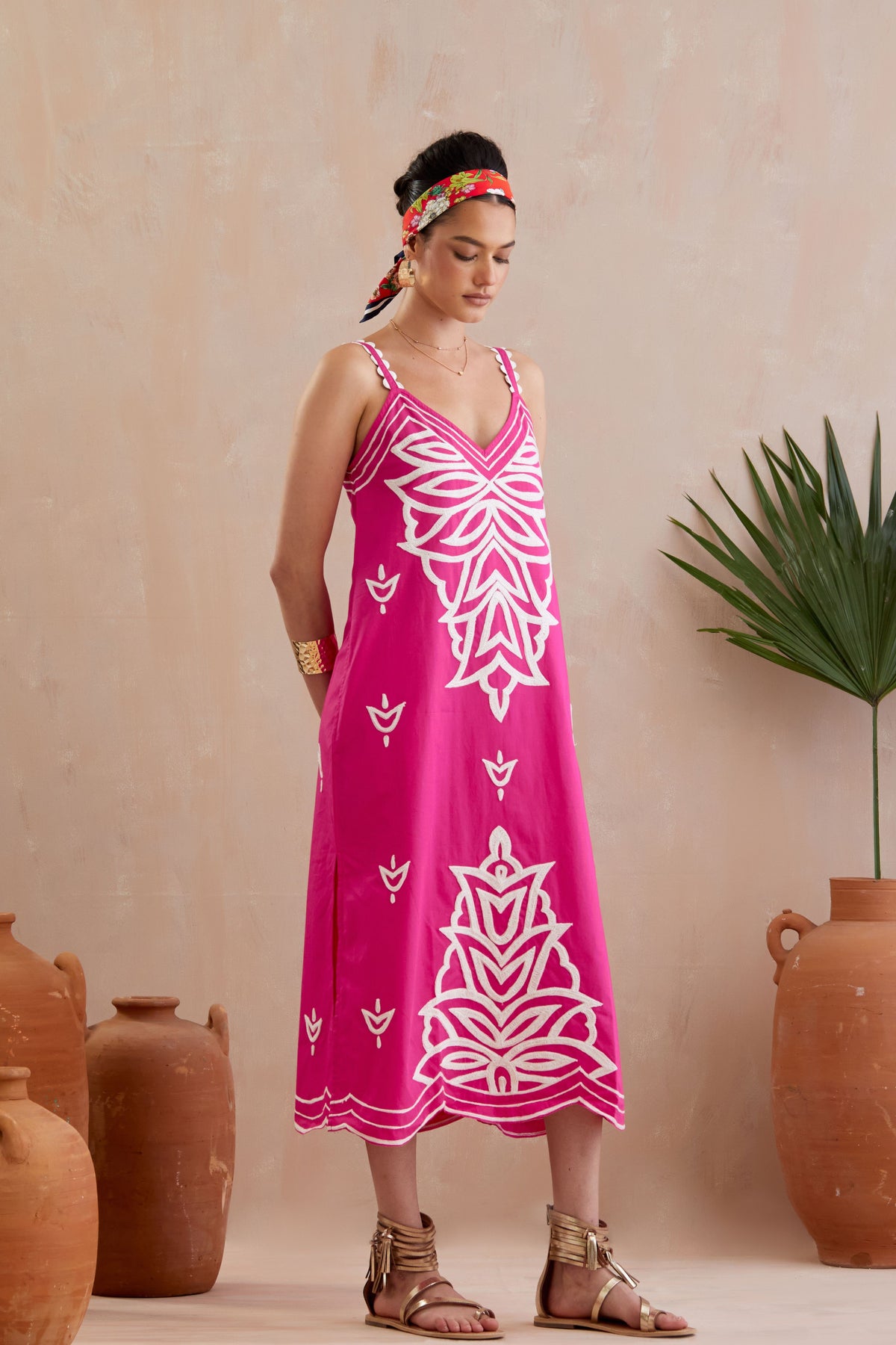 Fuschia Midi Dress