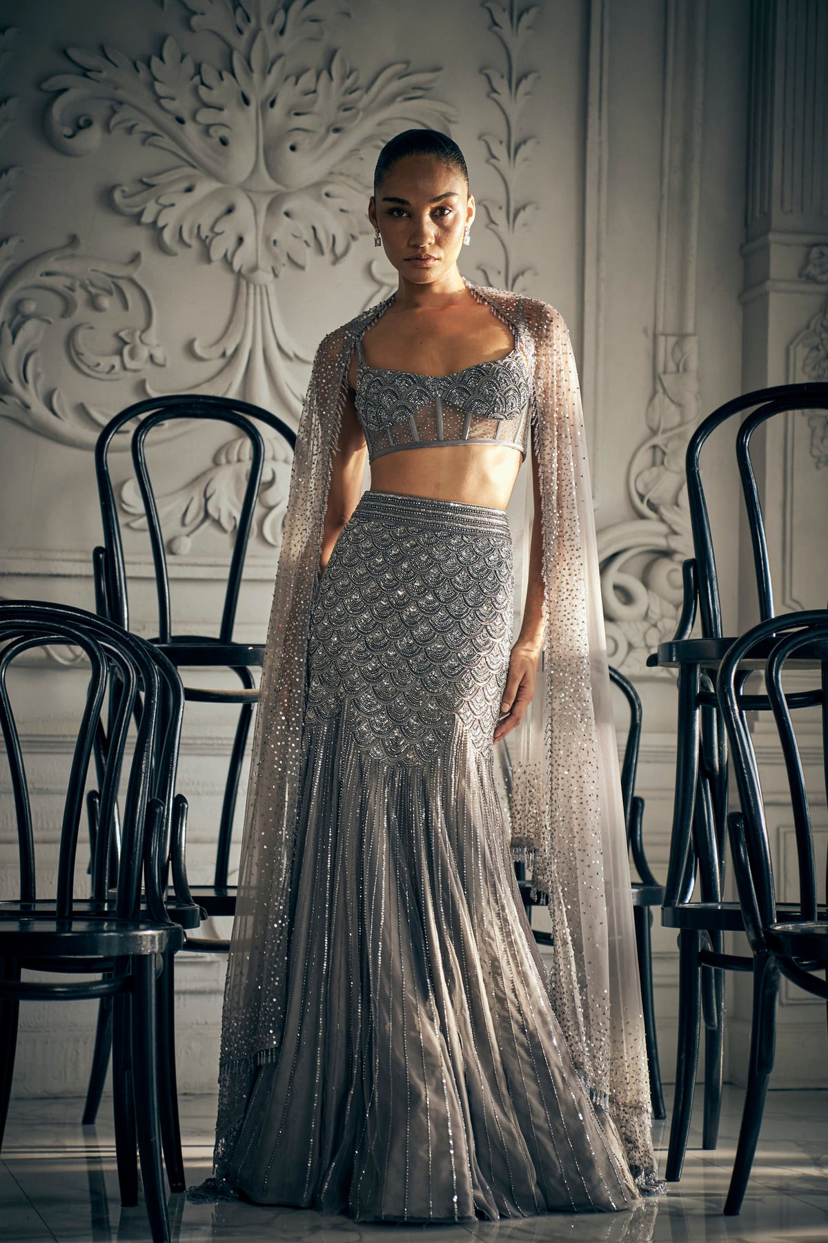 Grey Lehenga Set