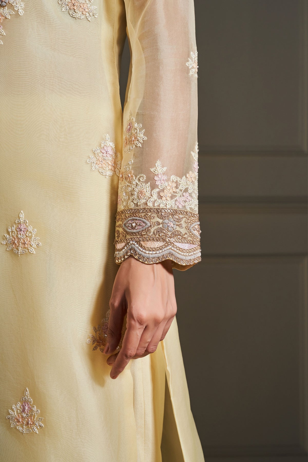 Ethereal Yellow Embellished Kurta Set