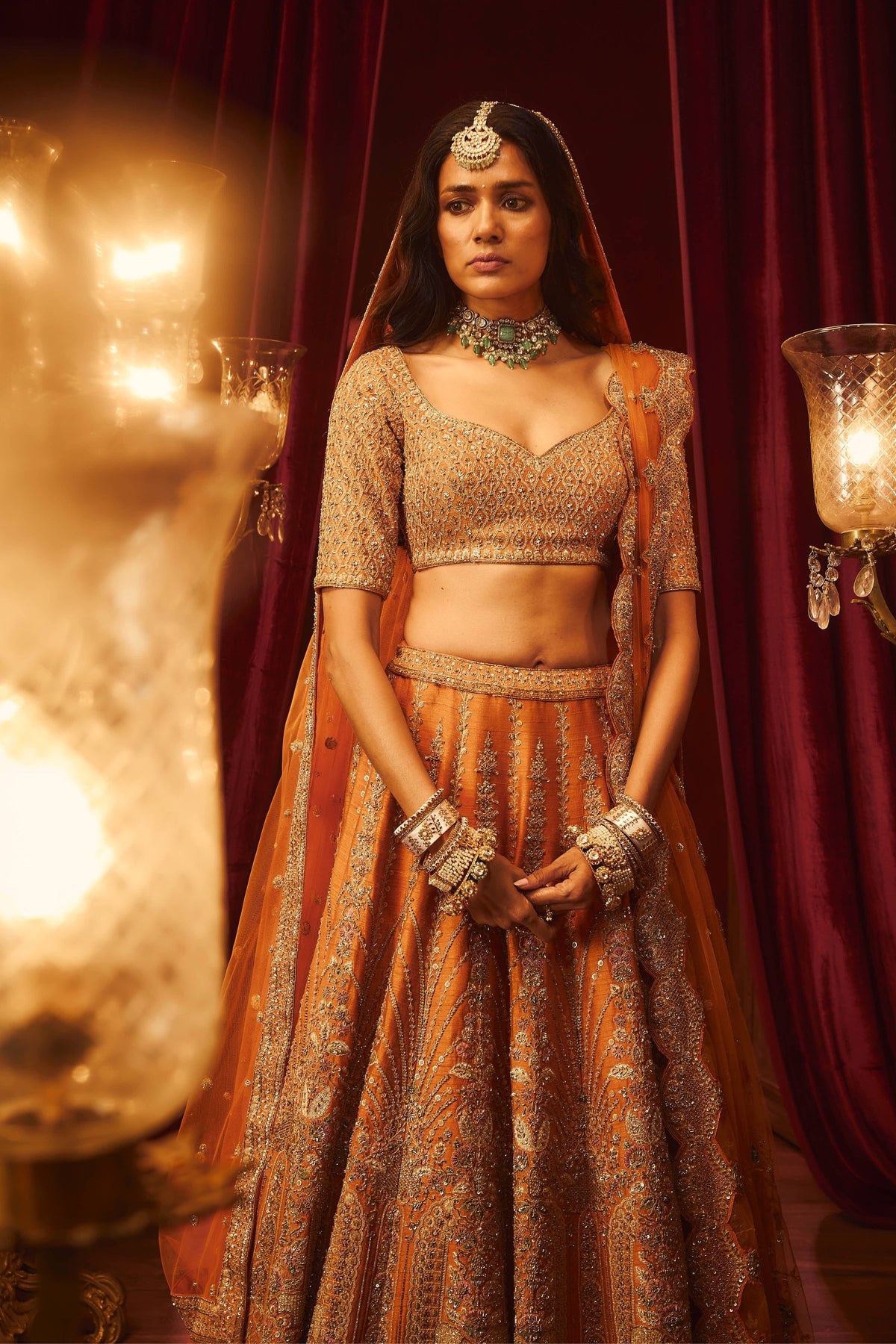 Vivah Rust Lehenga Set