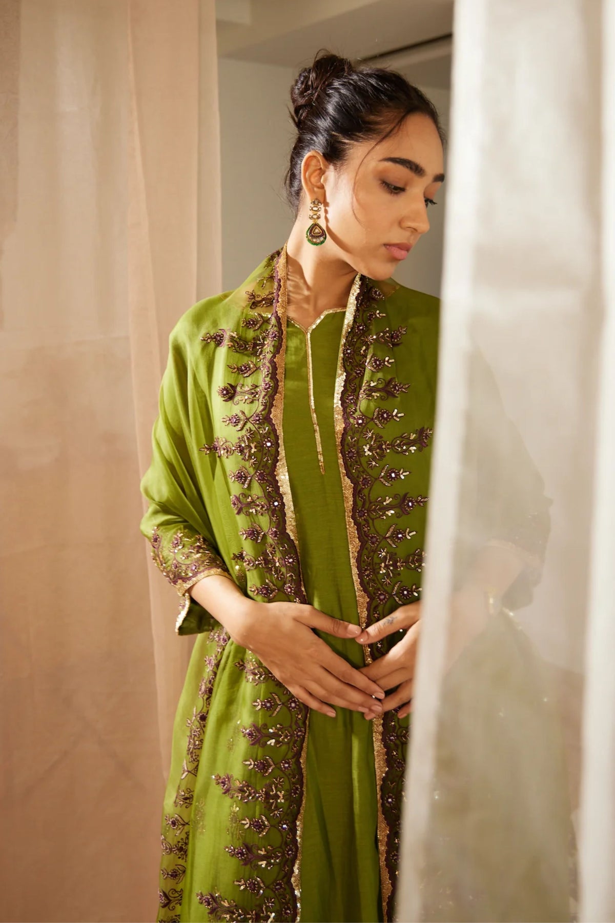 Green Poornima Kurta