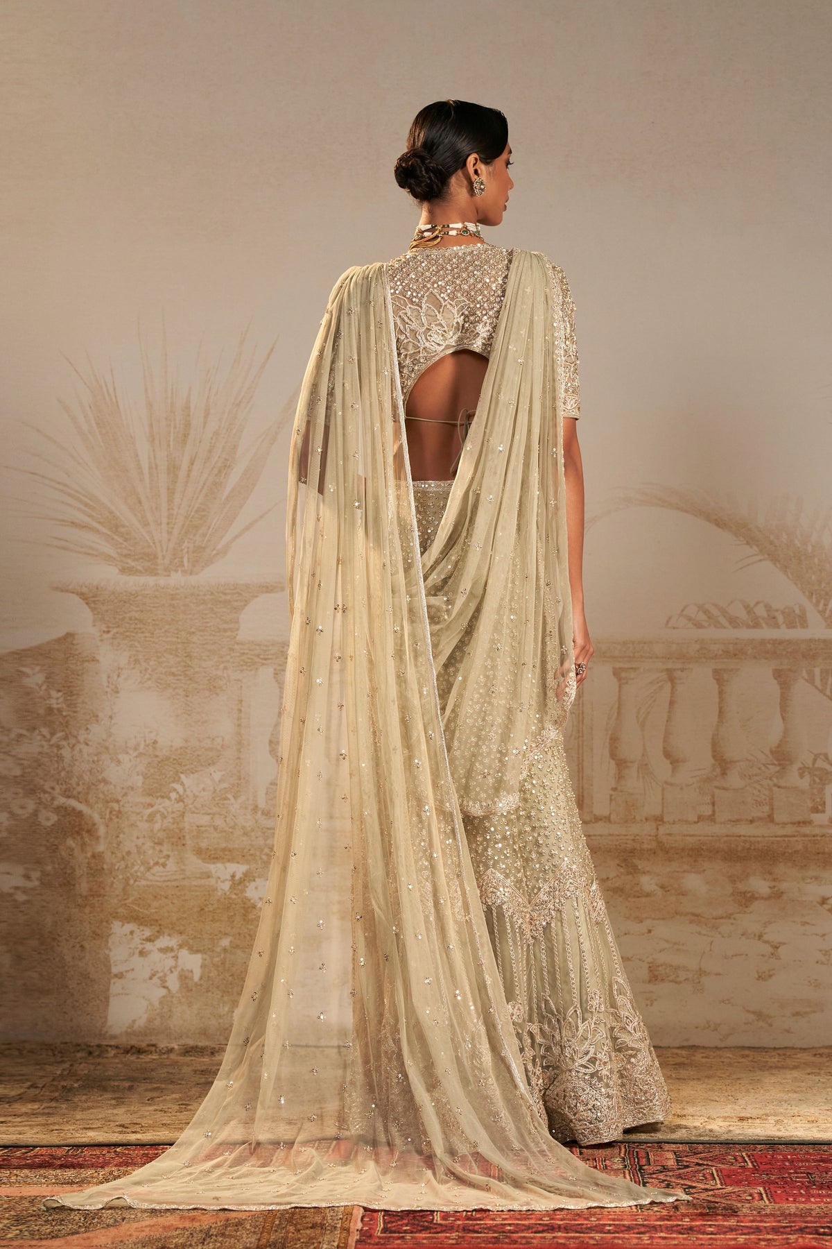 Sitara Persian Embroidered saree set