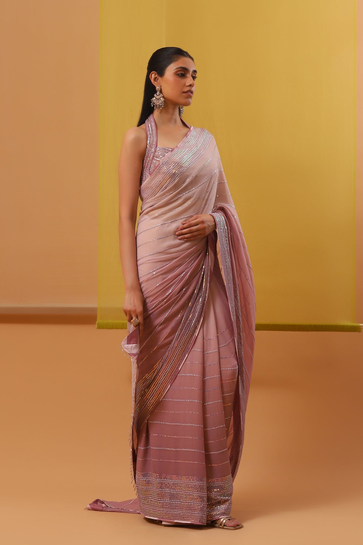 Soft Pink Rufi Saree Set