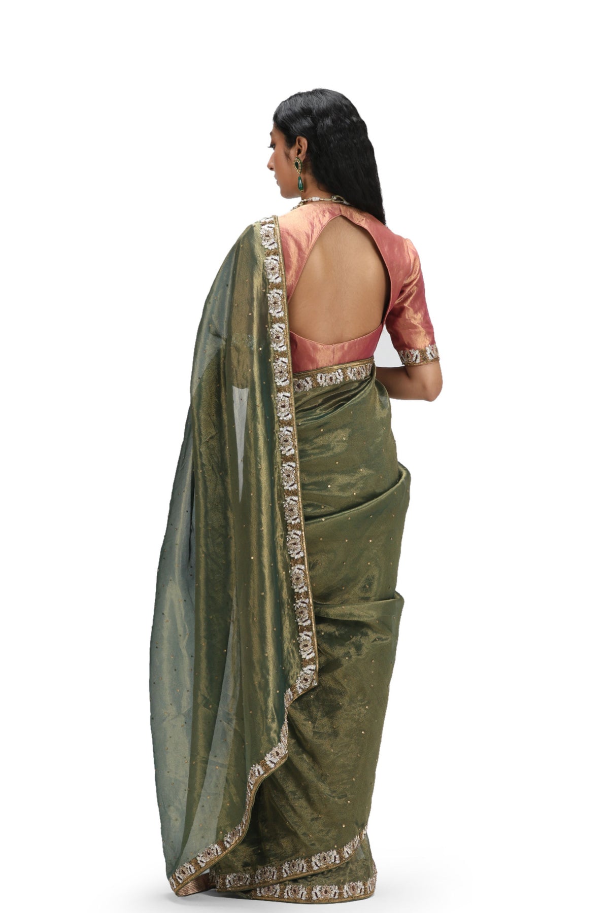 Dhairya Olive Saree Set