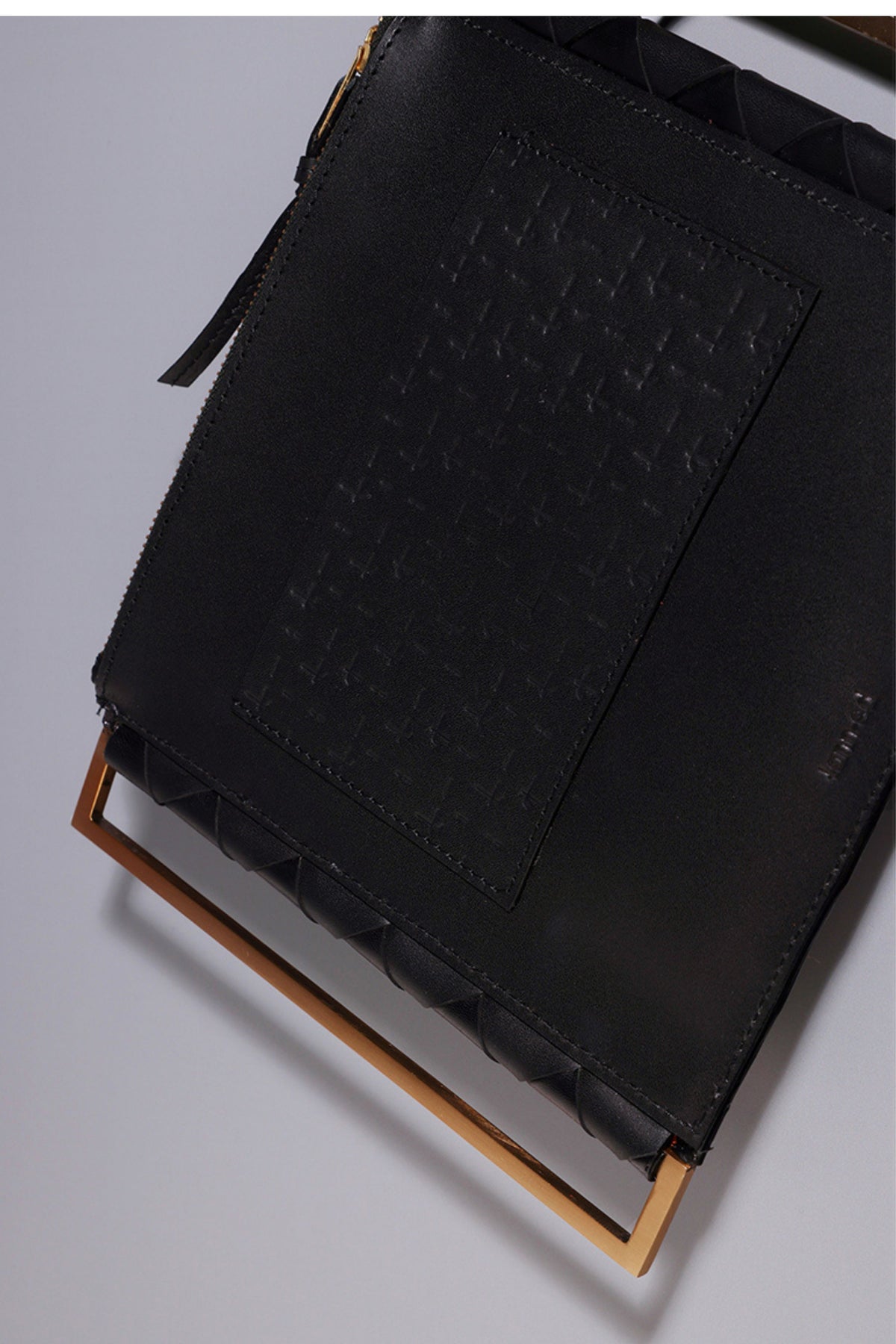 Black Handcrafted Weave Pouchette