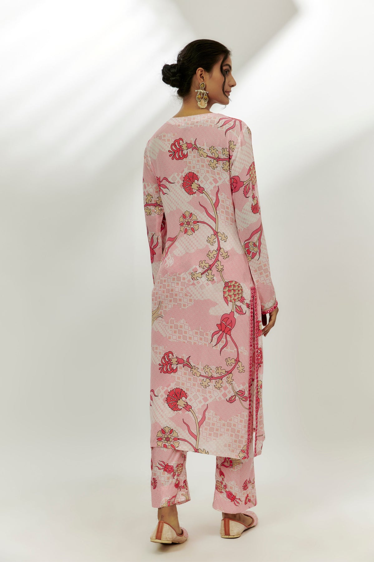 Pastel Pink Printed Kurta Set