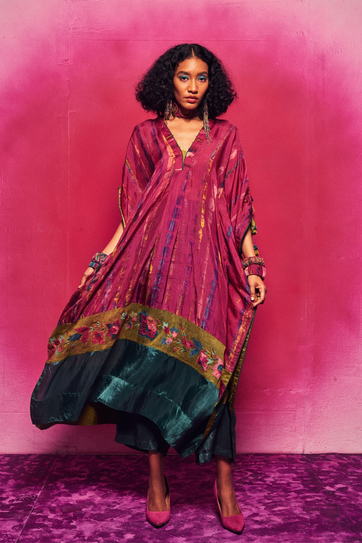 Fuschia Nyra Kaftan Set