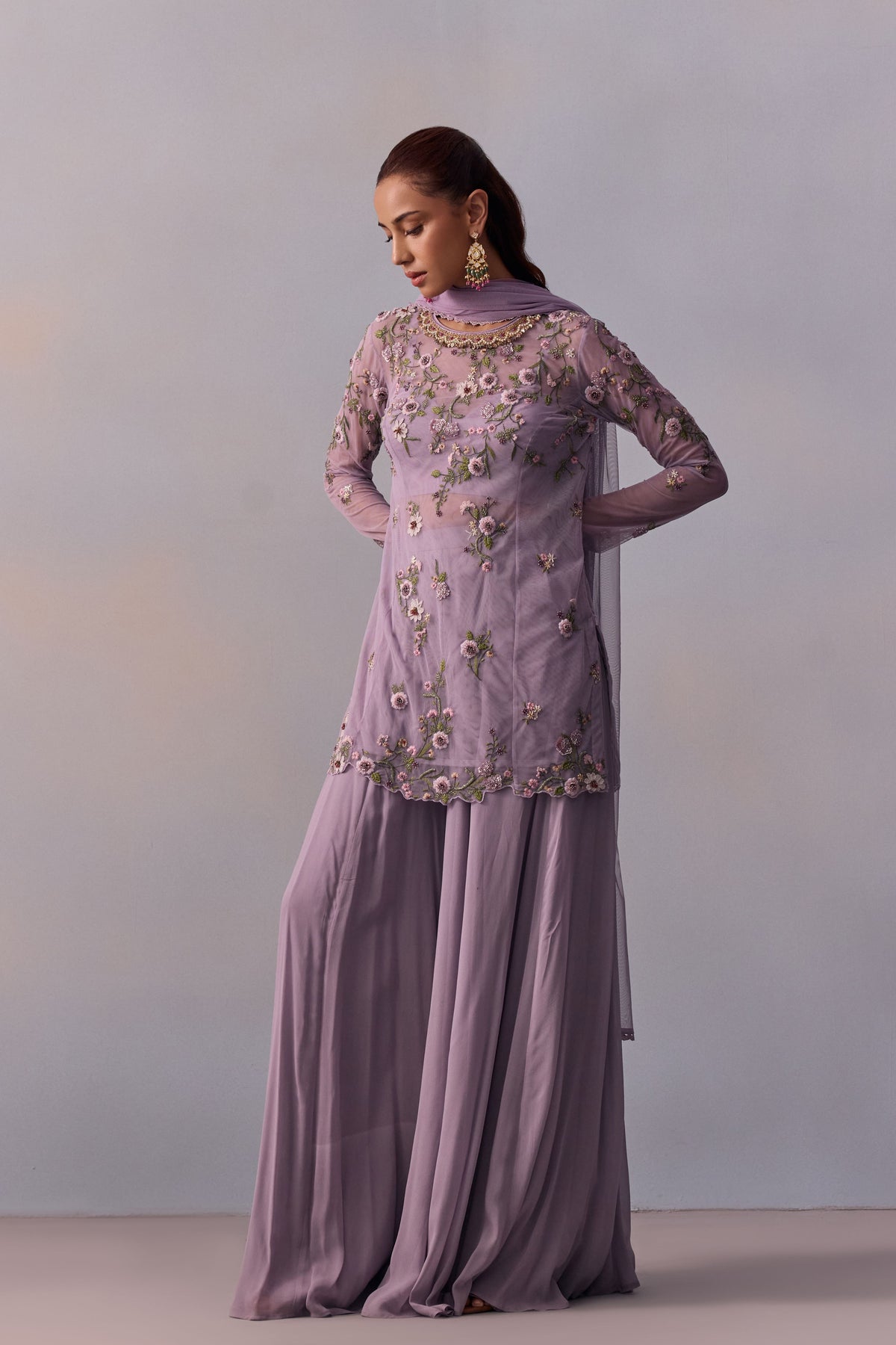 Lilac Fidah Sharara Set