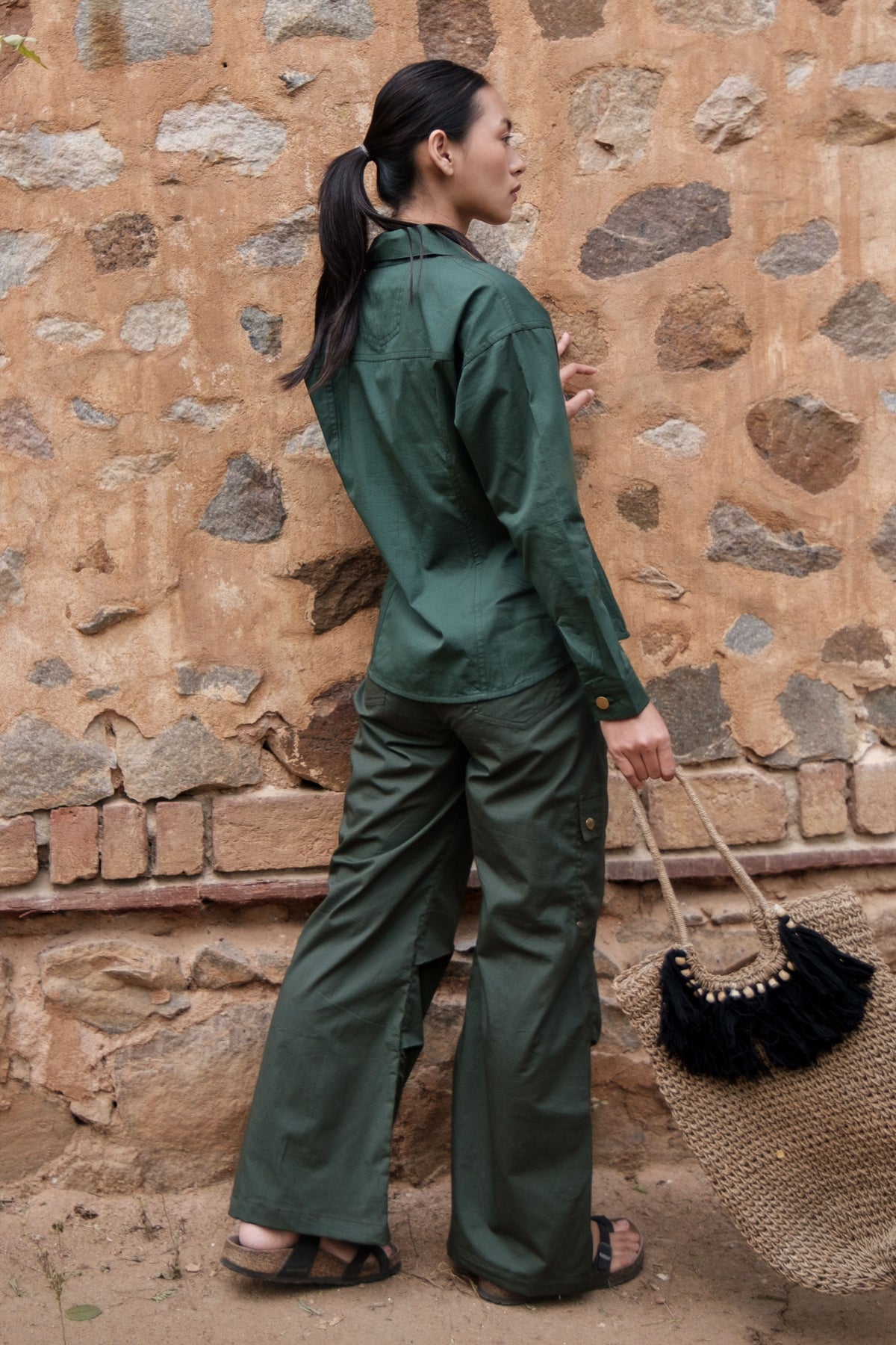 Deep Green Pleated Arizona Shirt