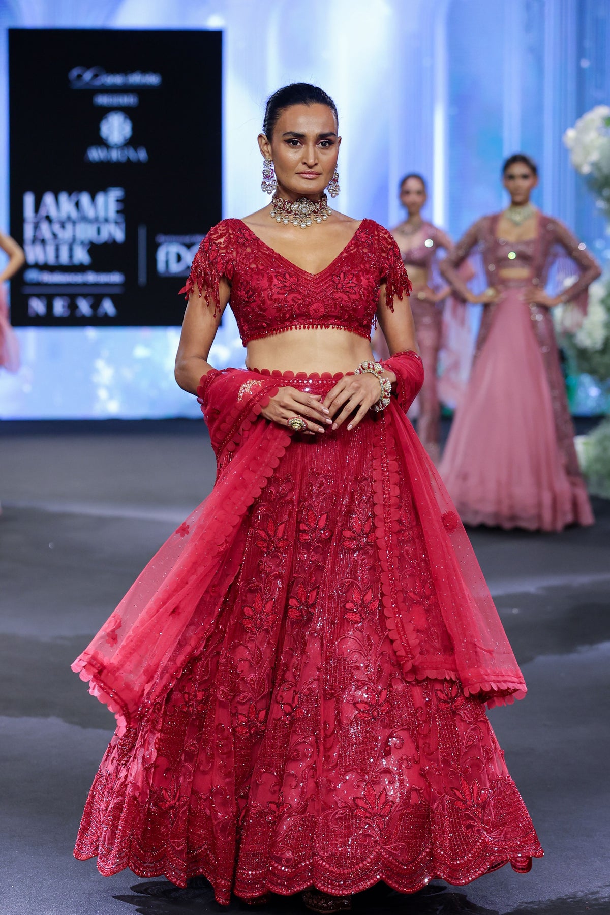 Ruby Red Lehenga Set