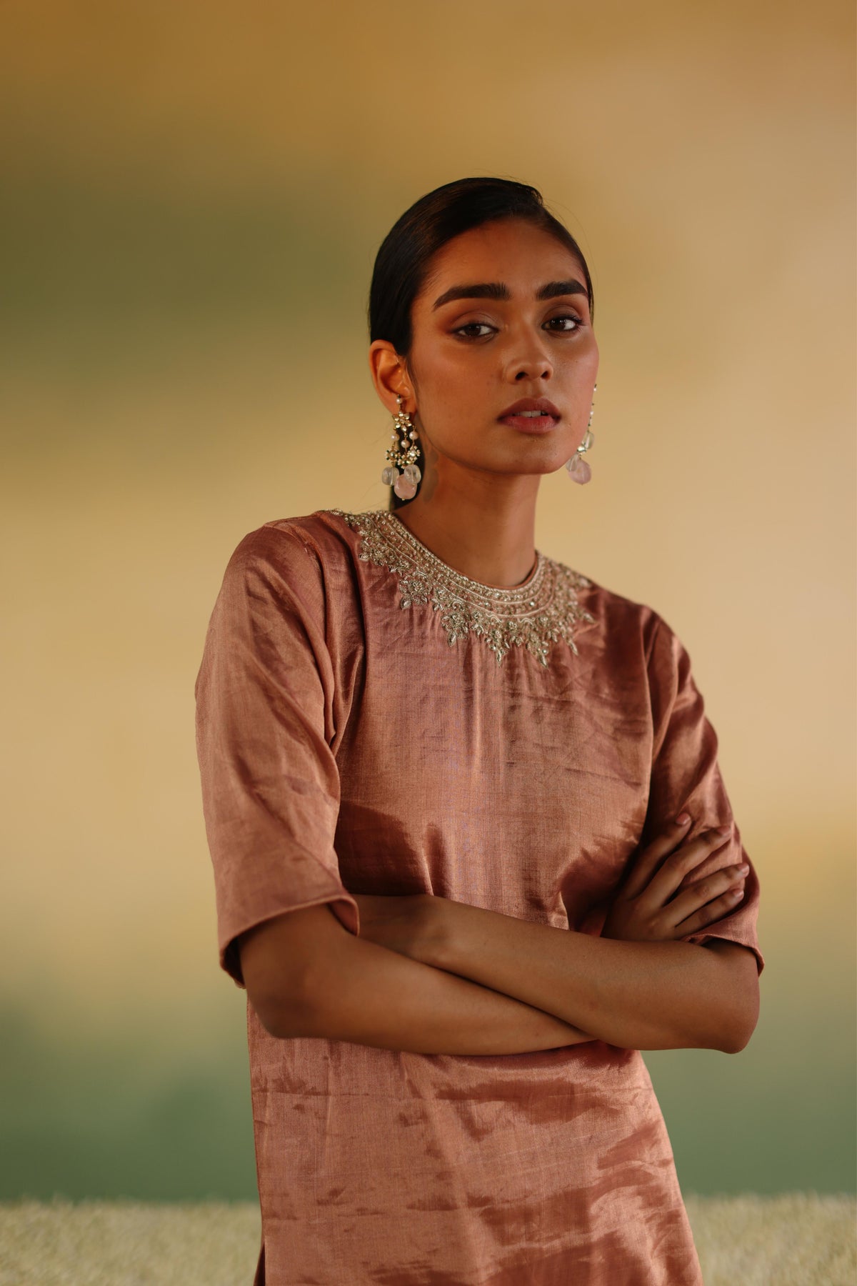 Manjari Rose Gold Kurta