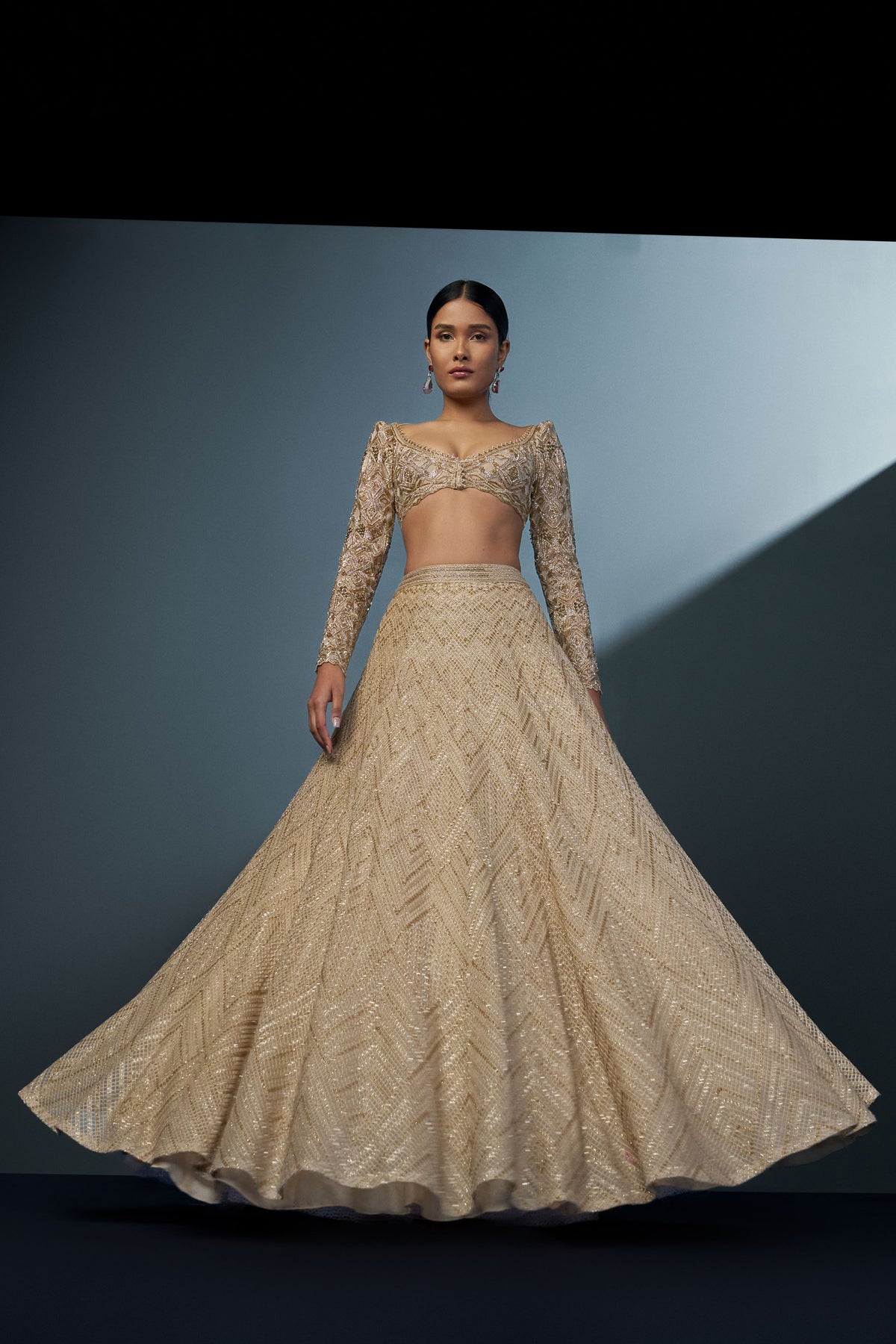 Aurielle Gold Lehenga Set