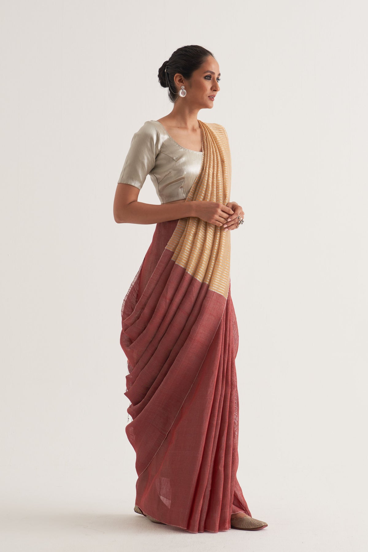 Damini Maroon Saree