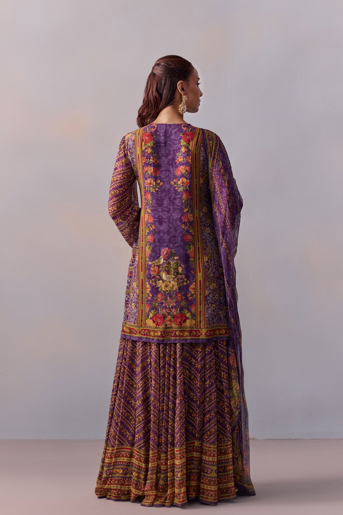 Purple Asma Sharara Set