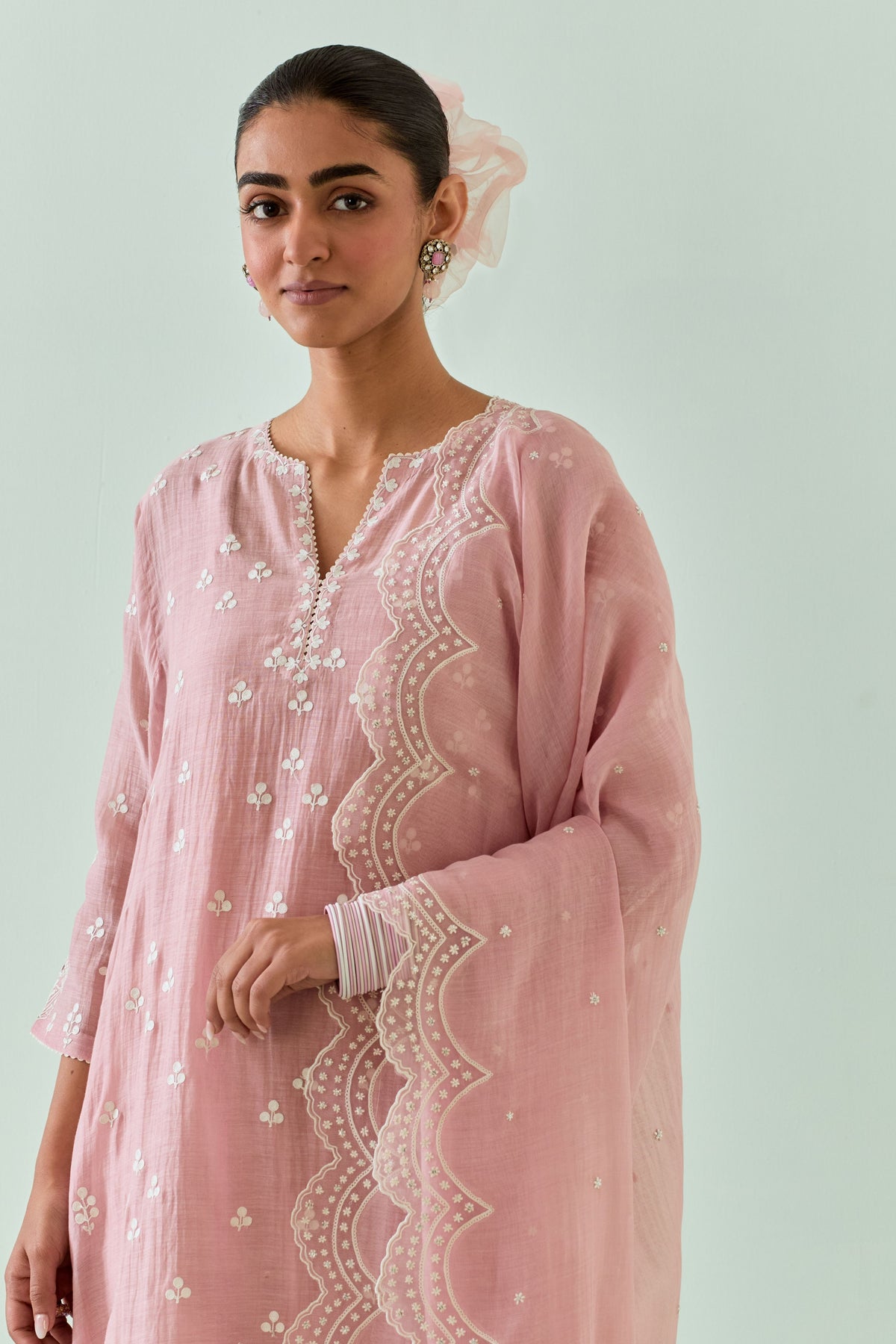 Pink Kalidar Kurta Set