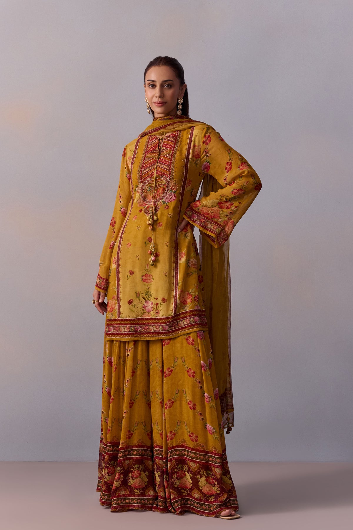 Cannary Yellow Anaisha Sharara Set