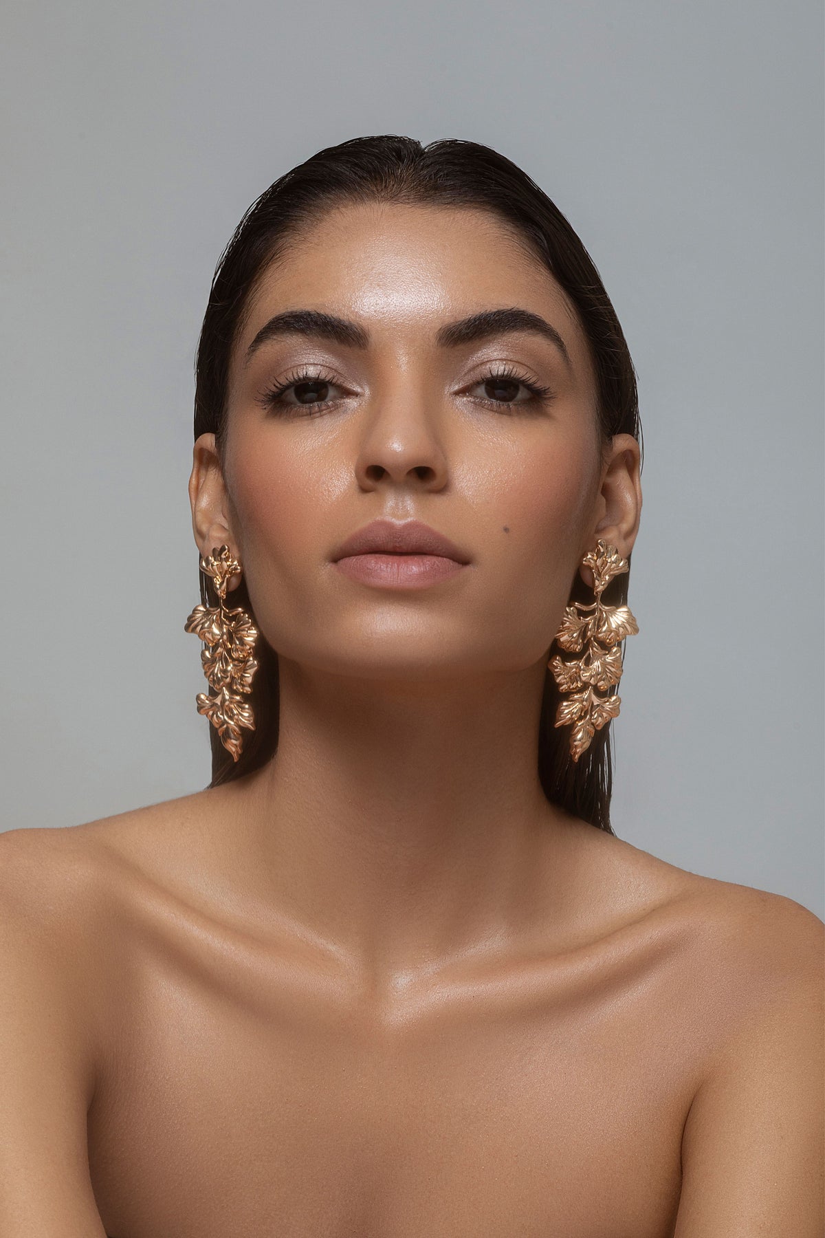 Rose gold flos earrings