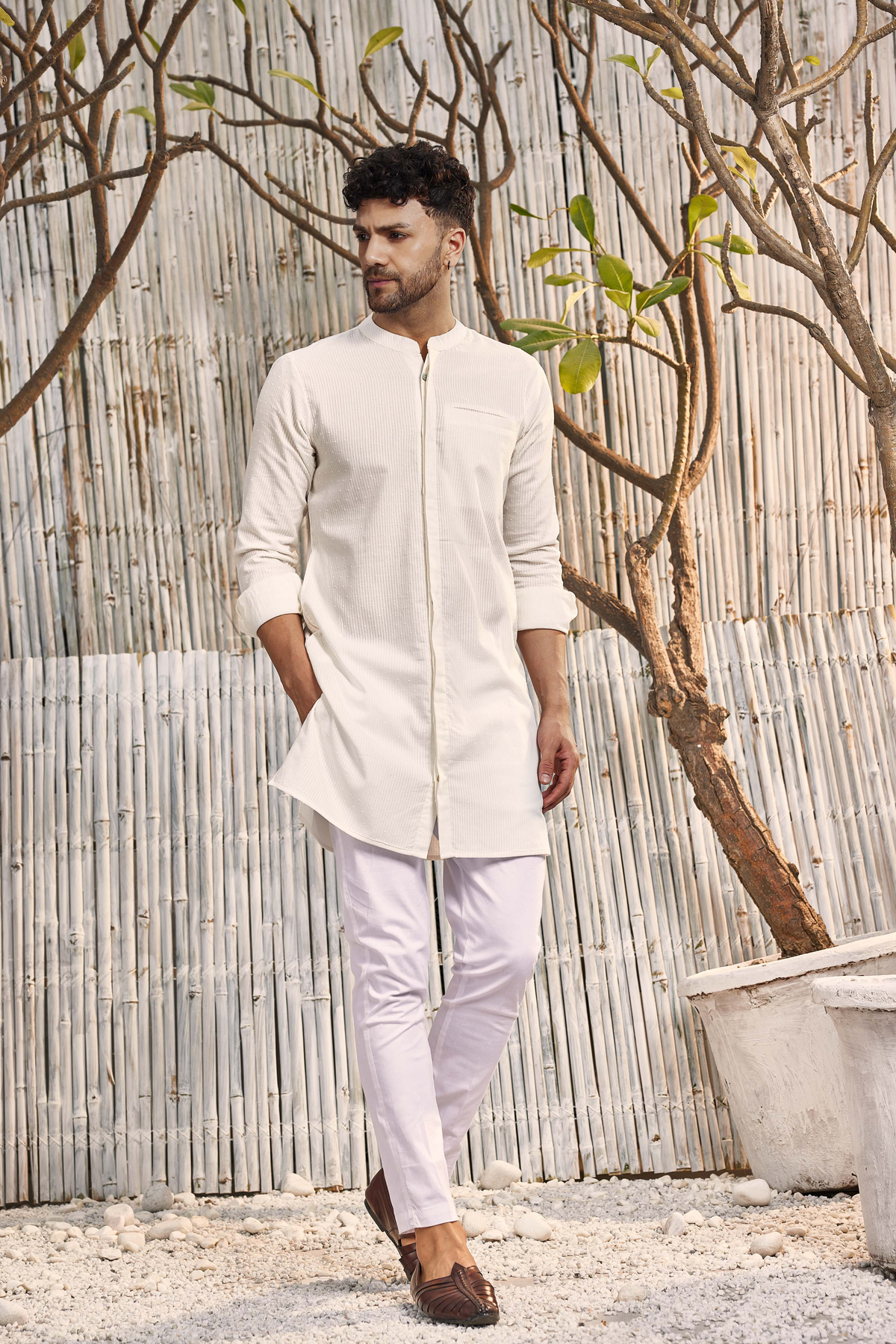 Cotton Placket Kurta Set