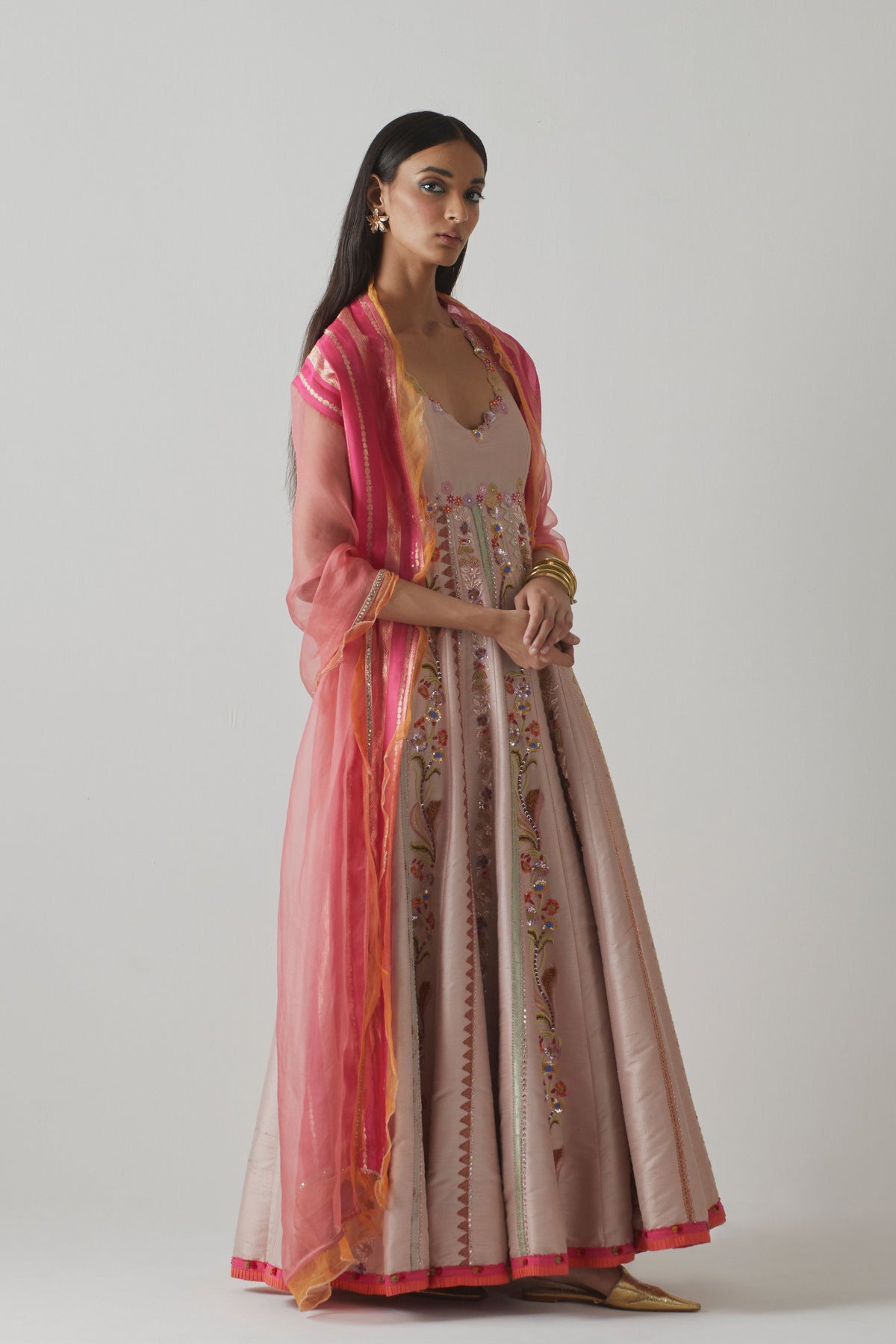 Powder Pink  Anarkali Set