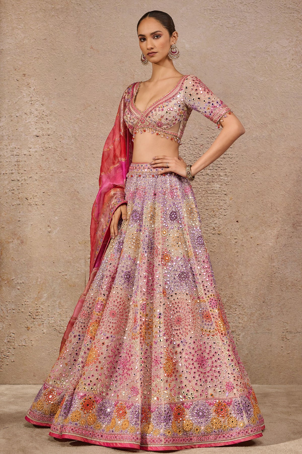 Ivory Embroidery Lehenga Set