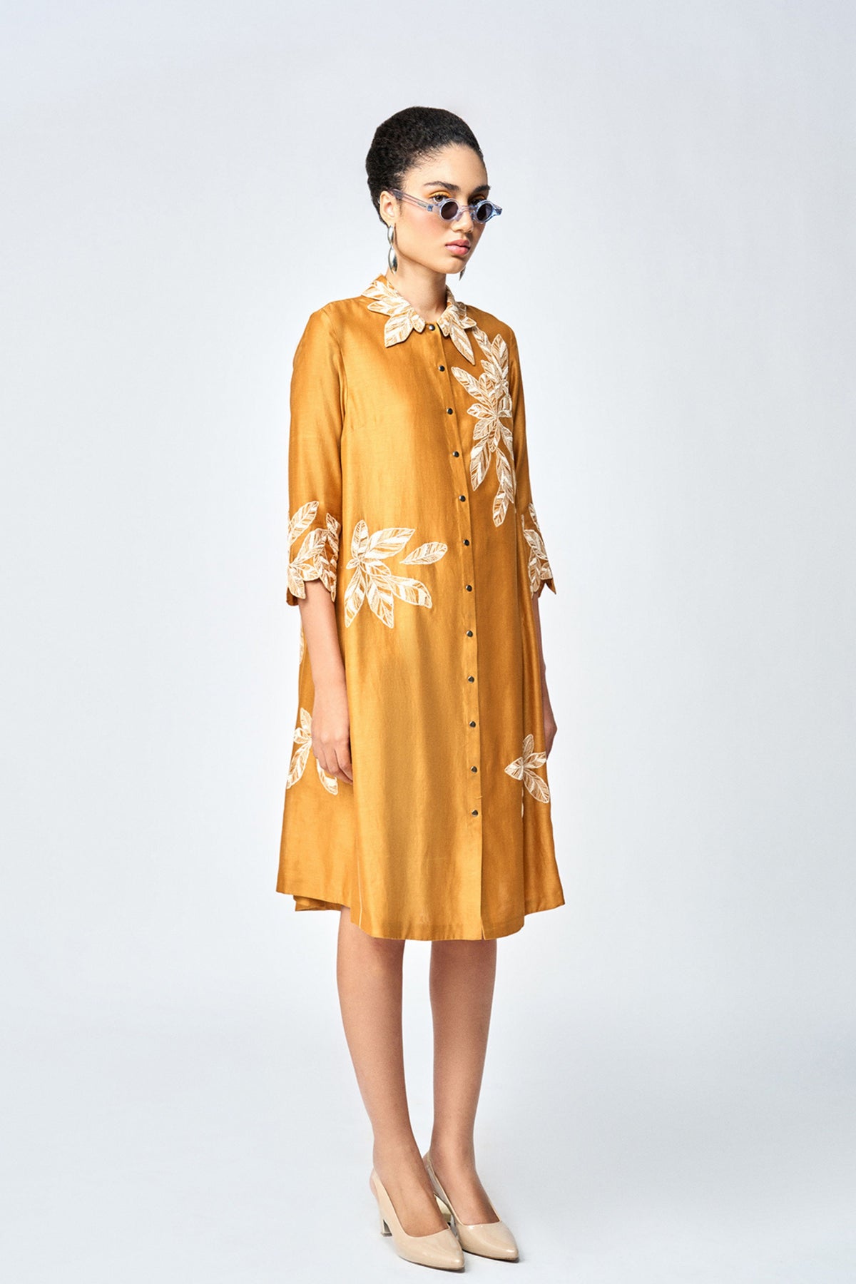 Gold Shirt Dress