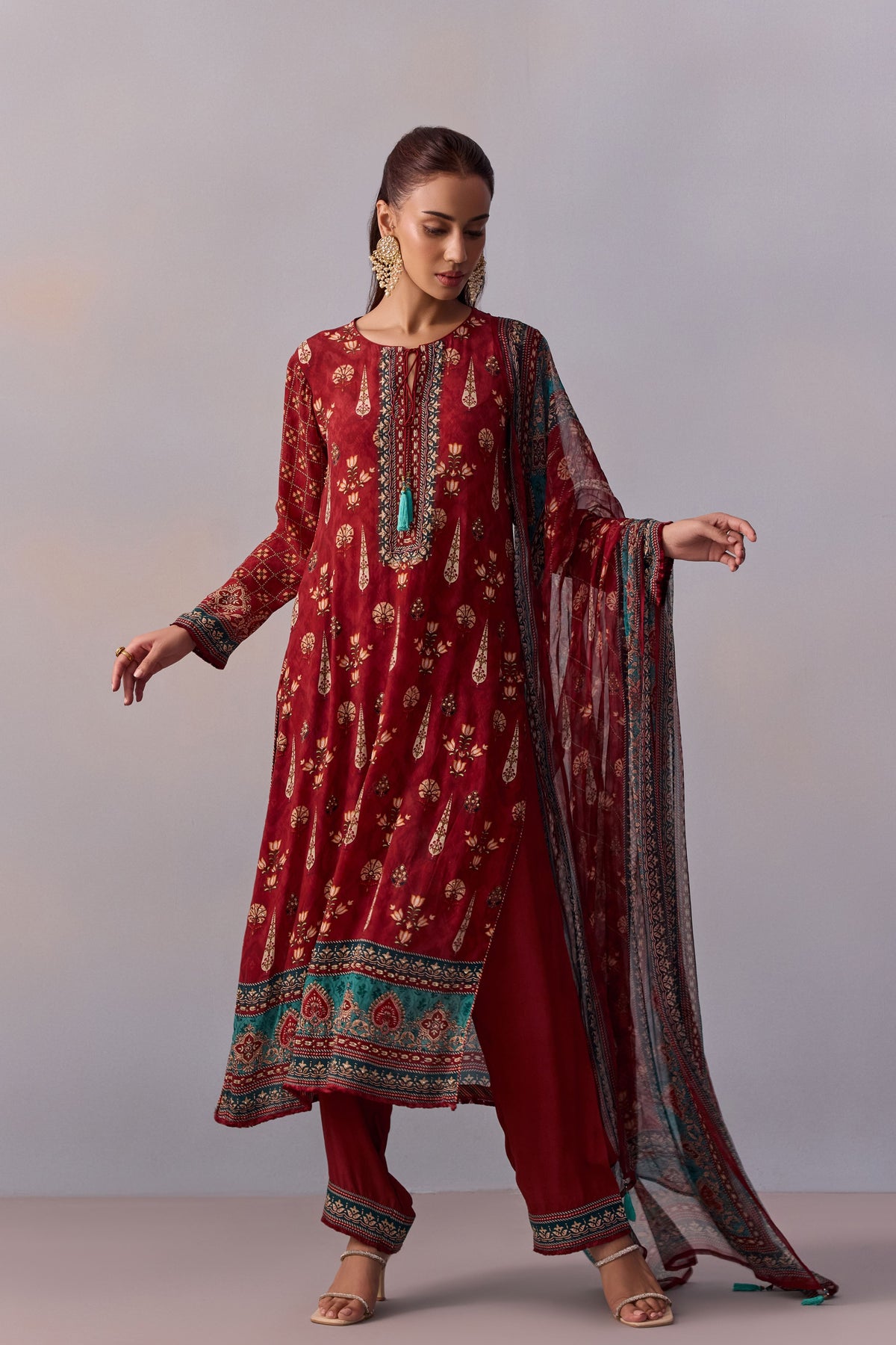 Maroon Reham Kurta Set