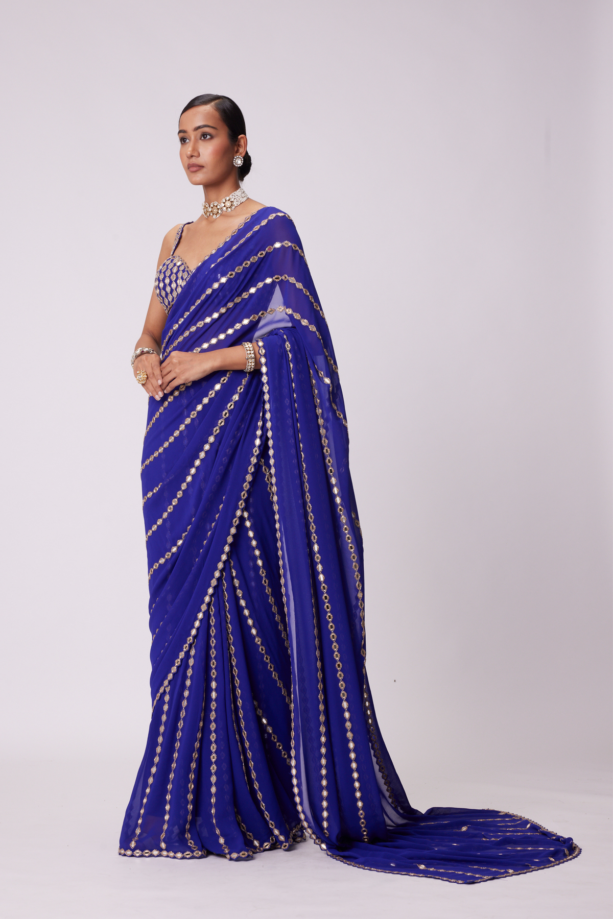 Persian Blue Saree Set