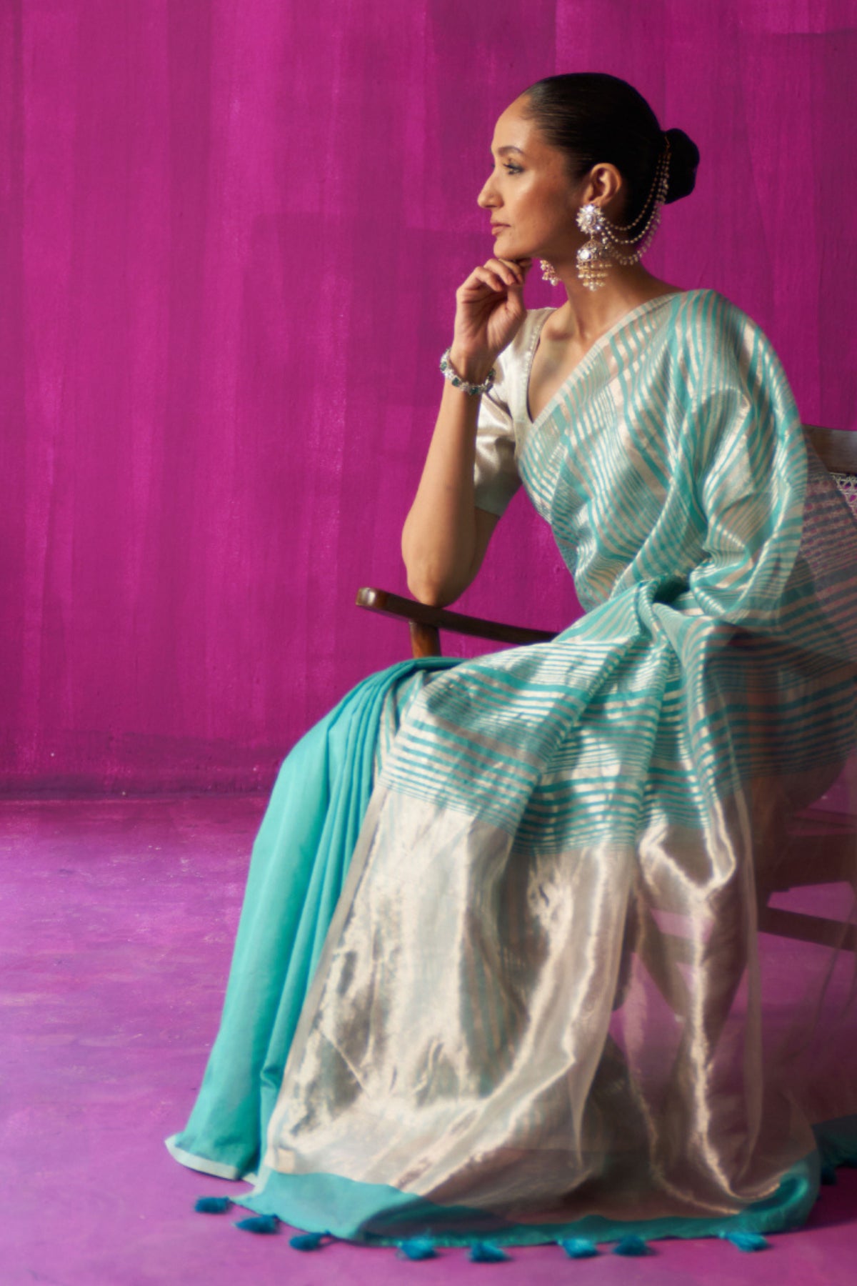 Shabana Turquoise Saree