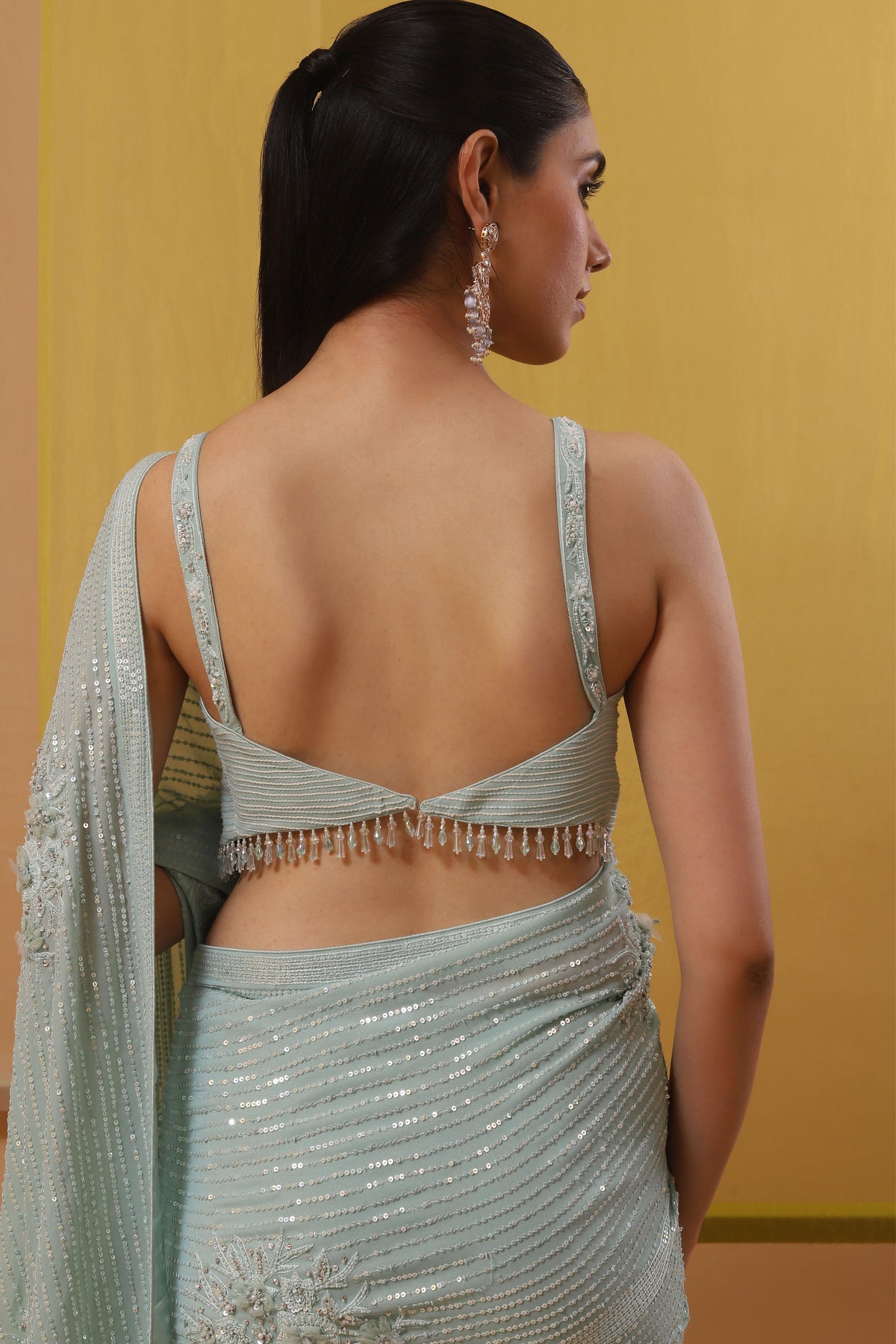 Pale Turquoise Alina Saree Set