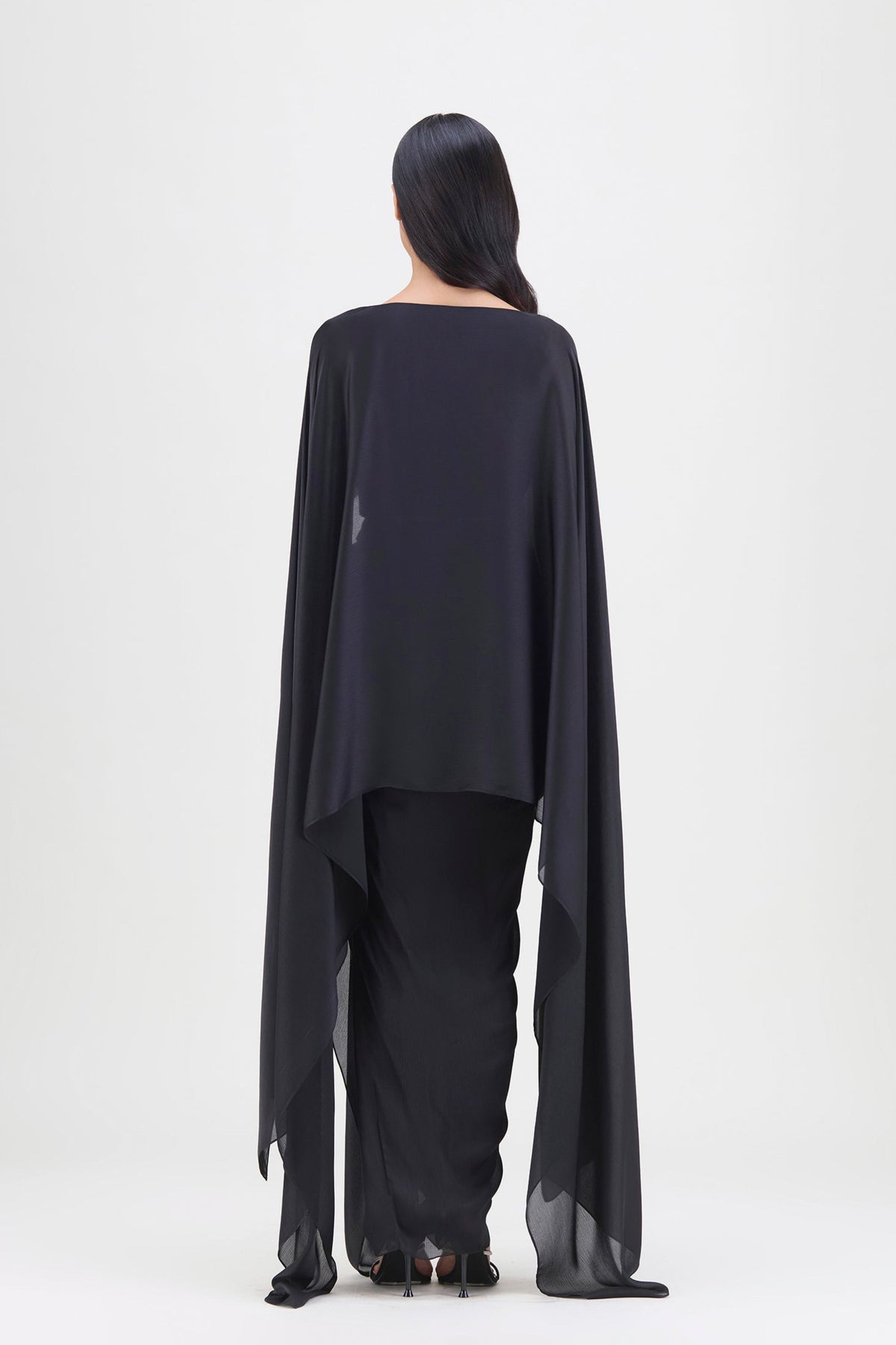 Fluid Cape and Skirt In Black