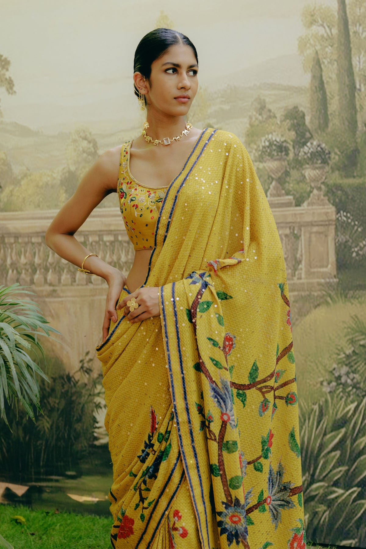 Sunflower Yellow Saree