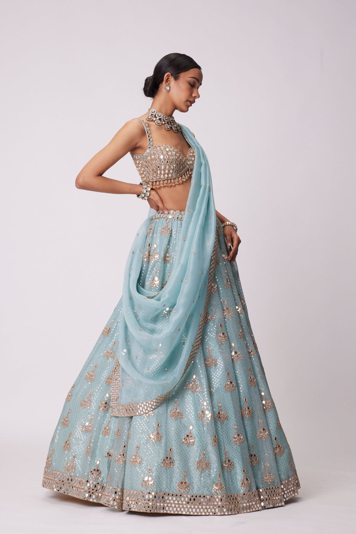 Powder Blue Lehenga Set